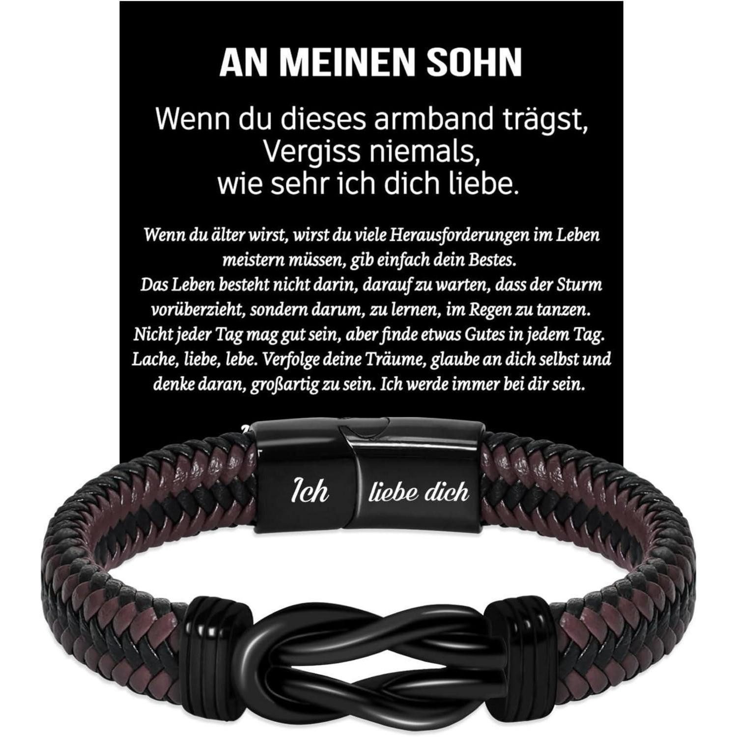 LuxusKollektion Lederarmband Armband Leder Ich Liebe Dich Papa Geschenk Armband für Sohn