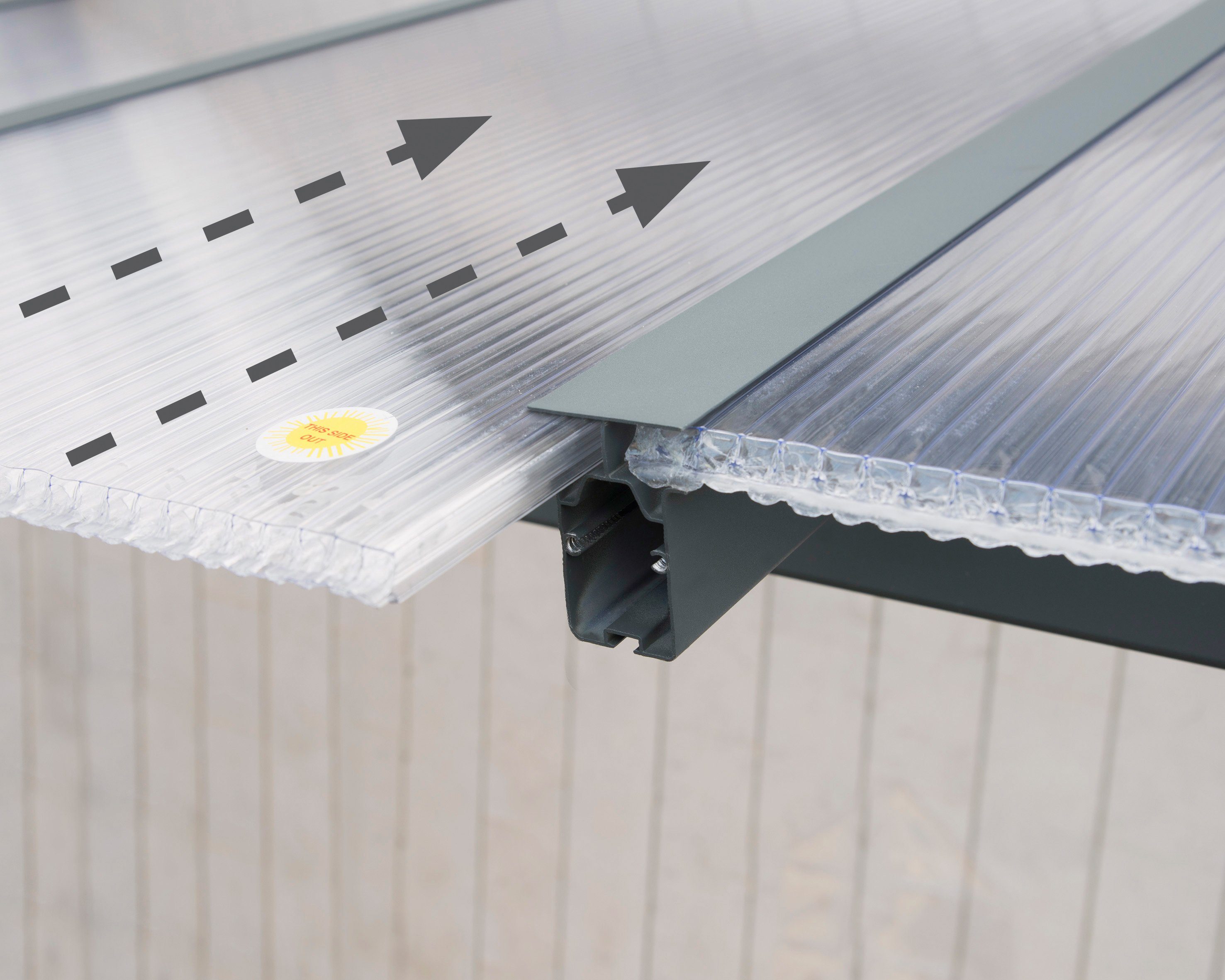 Palram - Canopia Terrassendach Olympia 3x3, BxT: 307x295 cm, Bedachung Doppelstegplatten, BxT: 307x295 cm