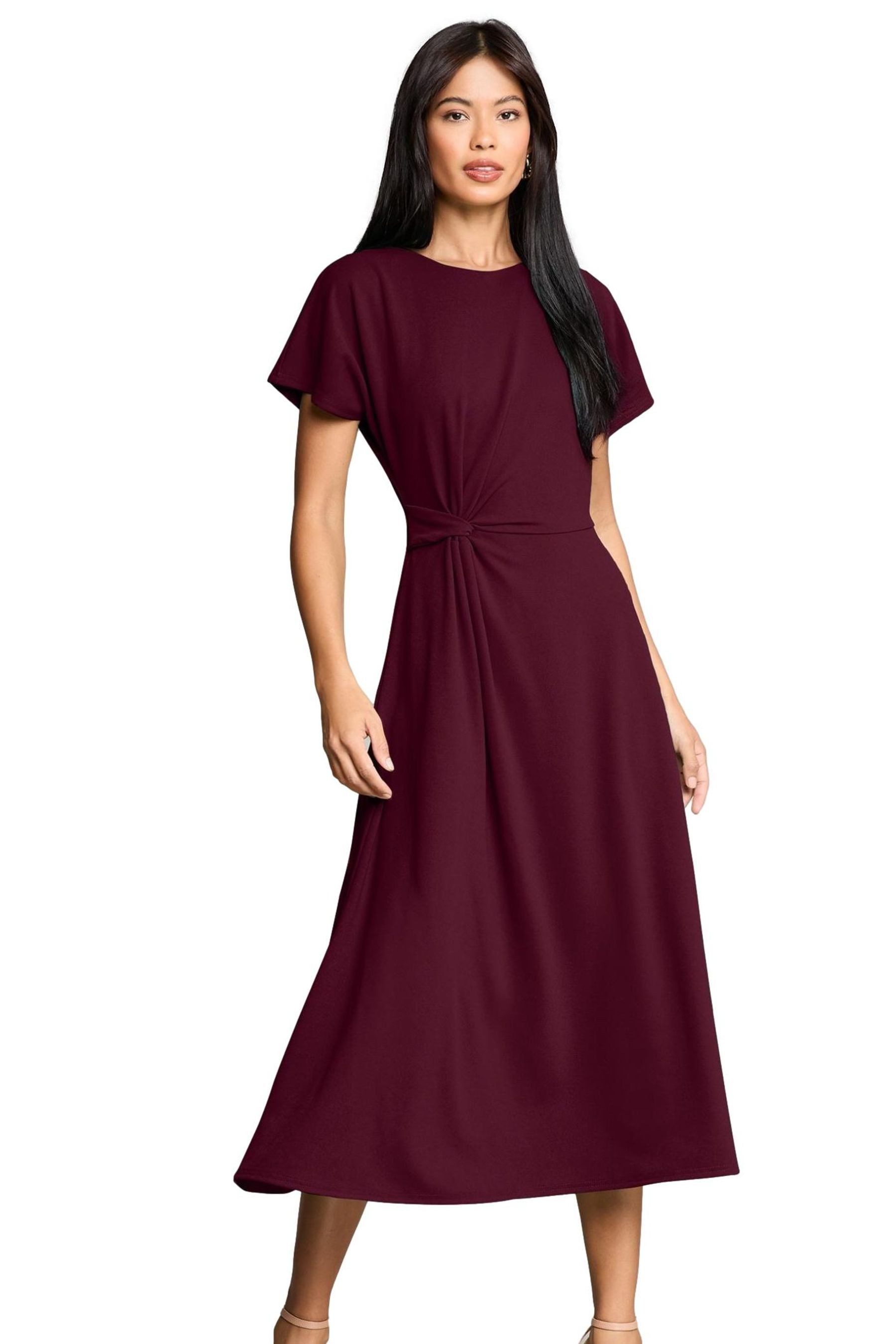 LIPSY Midikleid Lipsy Midikleid mit seitlichem Knoten, Regular (1-tlg)