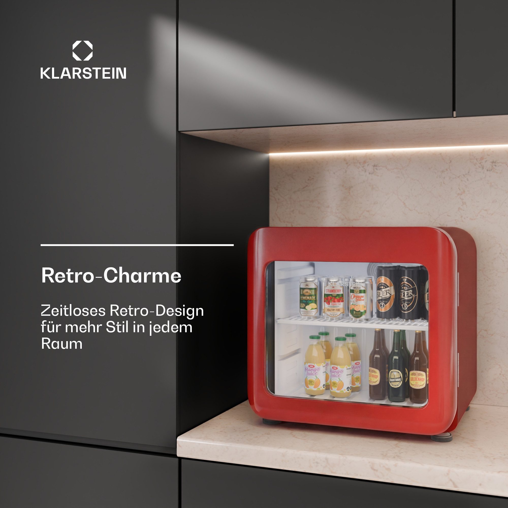 Klarstein Getränkekühlschrank 10048307, 50 cm hoch, 50 cm breit – Bild 4 von 5