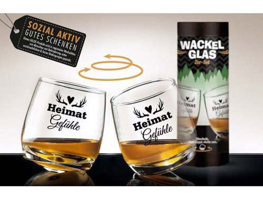 Whiskyglas Gilde Handwerk Wackelglas Heimatgefühle Geweih 2er Set