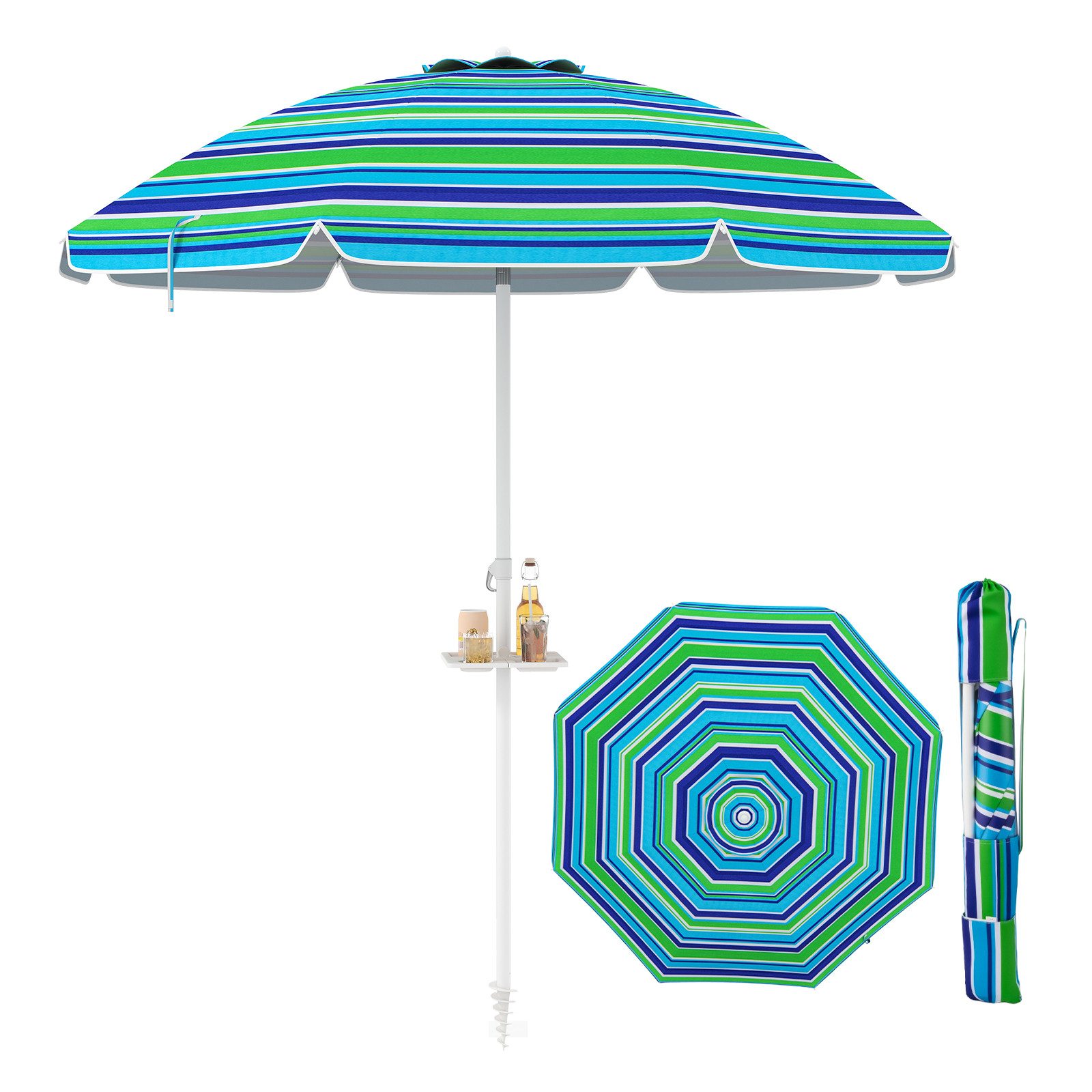 KOMFOTTEU Sonnenschirm Terrassenschirm, Ø 220 cm,Sonnenschutz günstig online kaufen