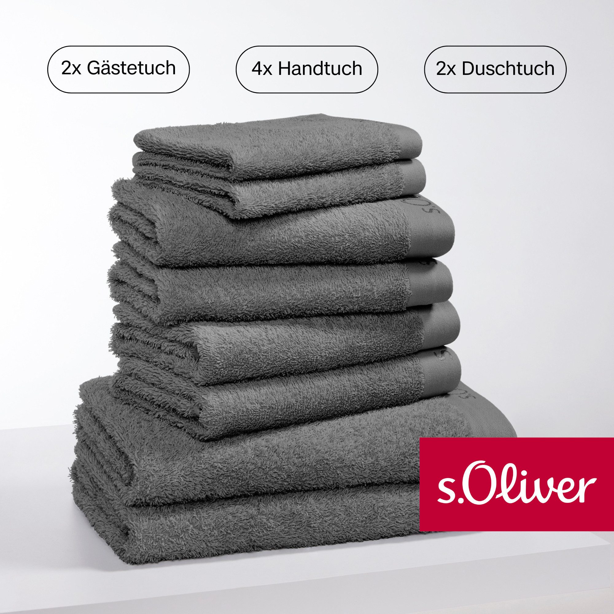 s.Oliver Handtuch Set »s.Oliver, Premium Qualität, 600 gr/m²«, Set, 8 St., günstig online kaufen