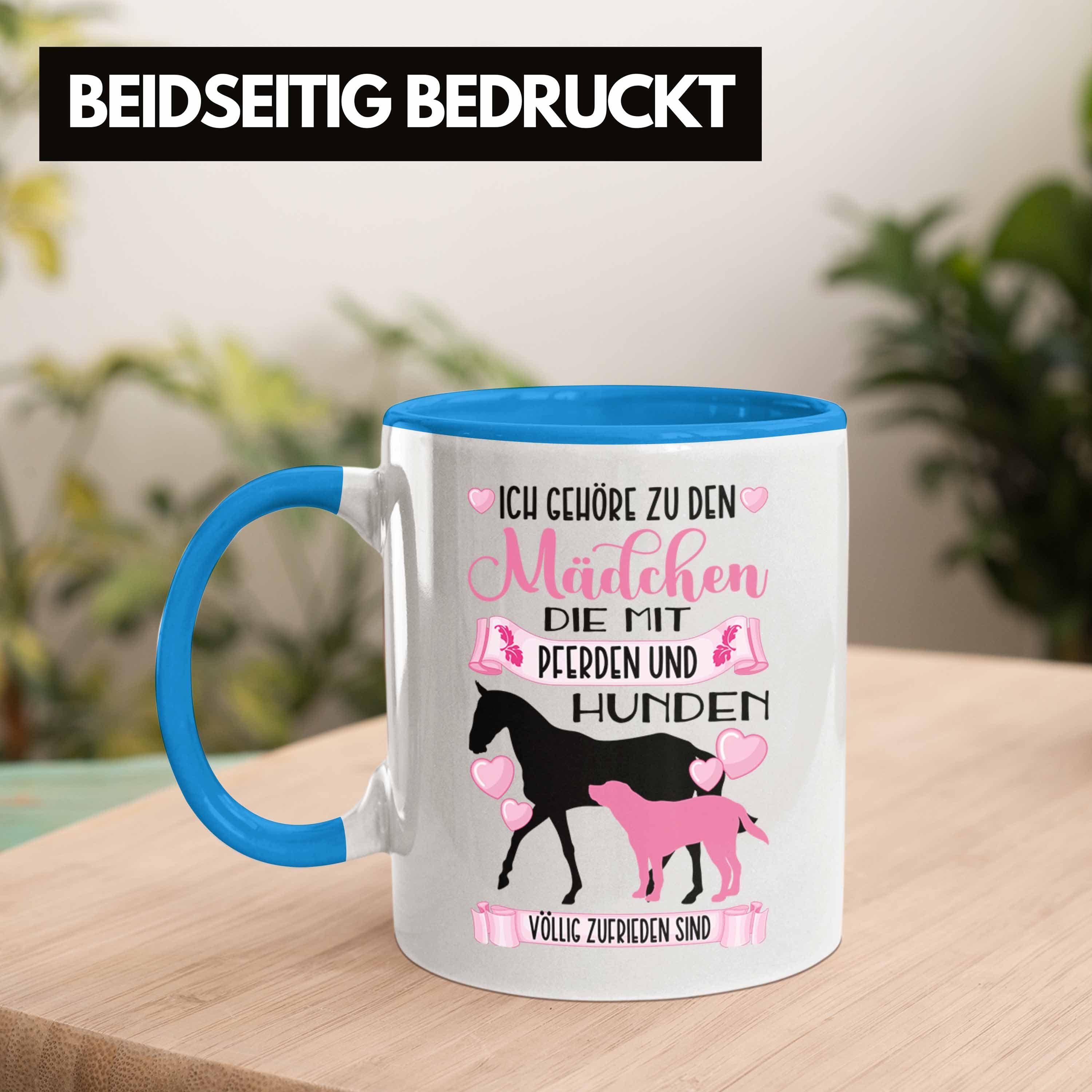 Rosa Geschenk Reiten Mädchen Reiterin Geschenkidee Kaffeetasse - Spruch Trendation Tasse Pferd Trendation Hund Weiss Lustiger Tasse