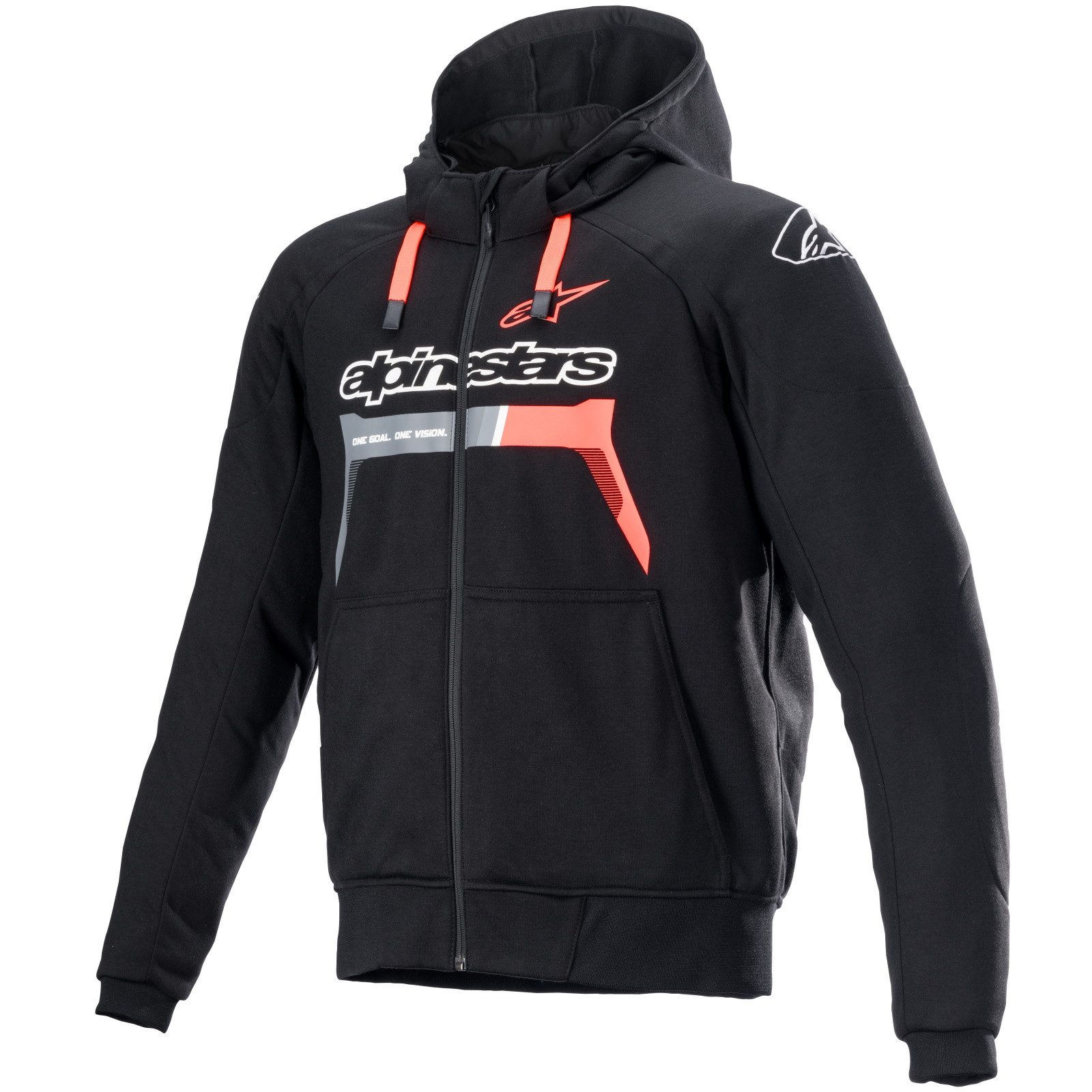 Alpinestars Motorradjacke Alpinestars Chrome Ignition Hoodie schwarz / rot-fluo S