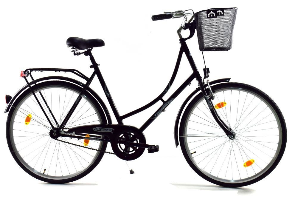 T&Y Trade Cityrad 28 ZOLL DAMEN CITY HOLLAND FAHRRAD BIKE Rad Rücktritt STVO Enur Schwar, 1 Gang, Rücktritt, Gepäckträger, Seitenständer, Korb