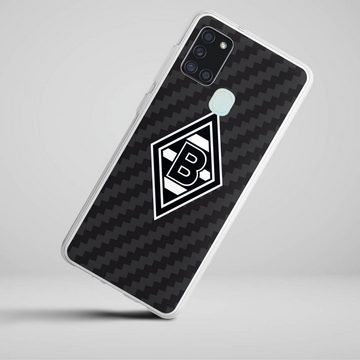 DeinDesign Handyhülle Gladbach Borussia Mönchengladbach Carbon Borussia Raute Carbon, Samsung Galaxy A21s Silikon Hülle Bumper Case Handy Schutzhülle