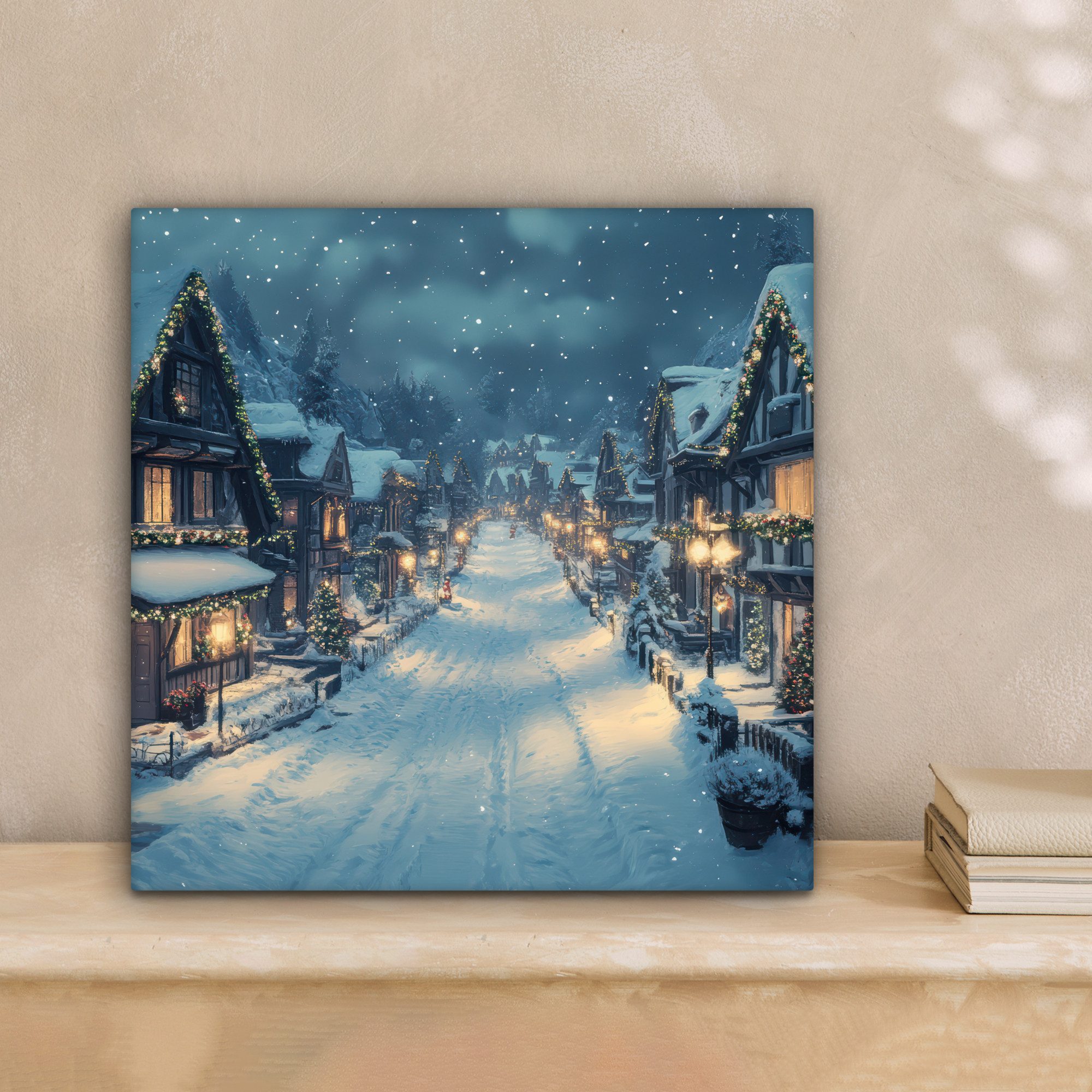OneMillionCanvasses® Leinwandbild Weihnachtsdorf - Weihnachten - Schnee - W günstig online kaufen