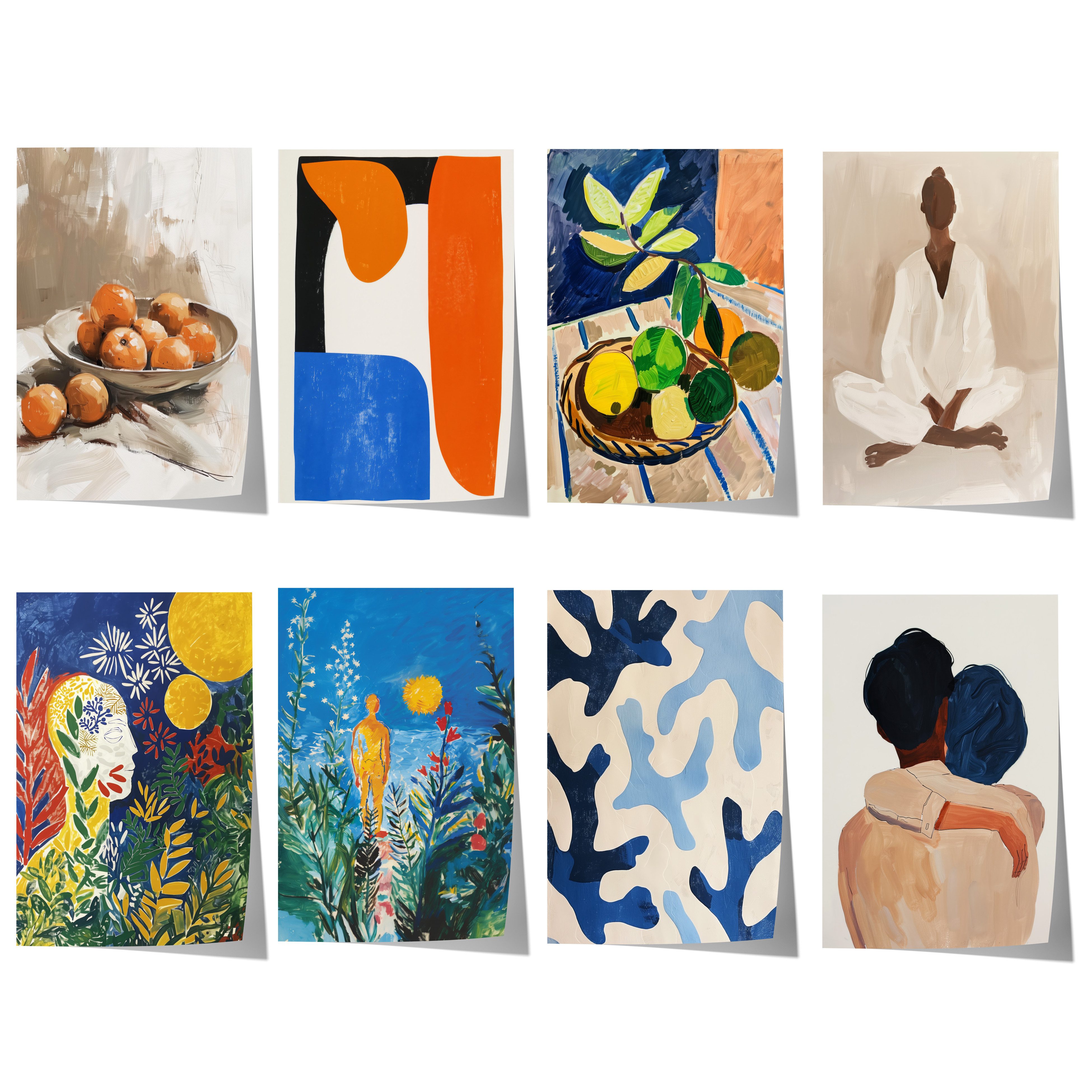 JUSTGOODMOOD Poster Moderne Kunst Geschenkidee Abstrakte Formen Stillleben Früchte Boho Fi, E (1 St)
