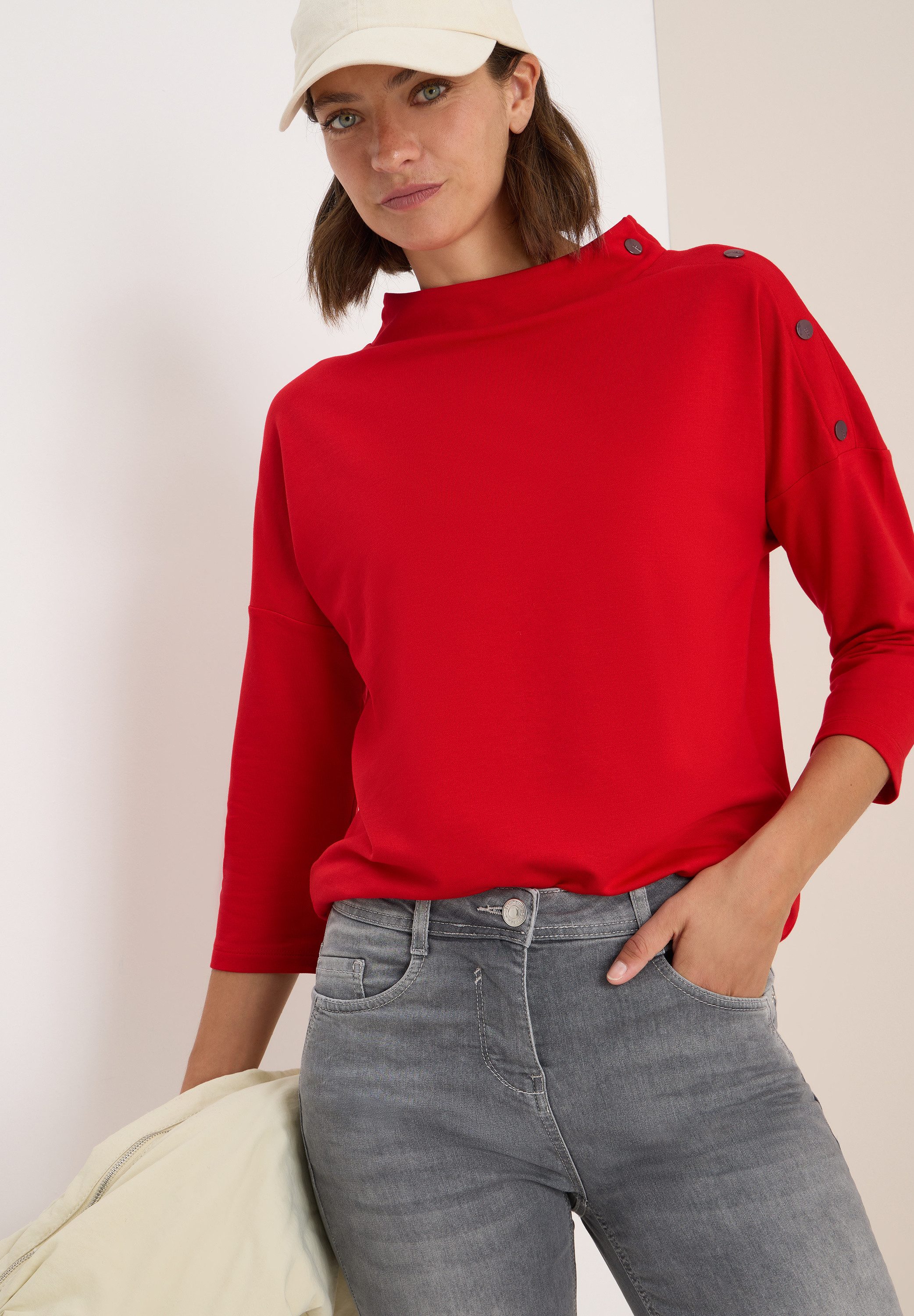 CECIL 3/4-Arm-Shirt mit Knopfdetail günstig online kaufen