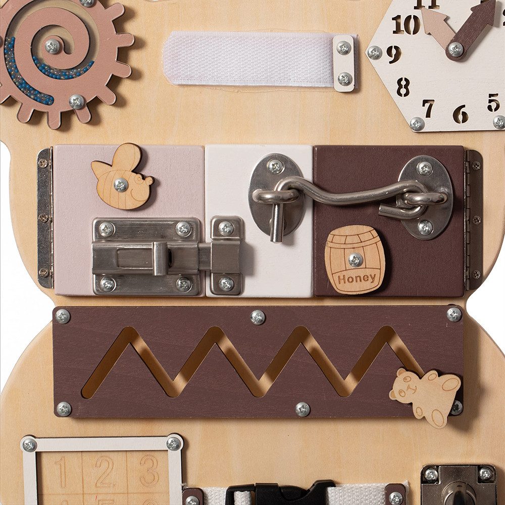 CLTYQ Motorikbrett Activity Board für Kleinkinder Montessori Spielzeug,Sensorikbrett, 10 in 1 Activity Board,Frühförderung, Reisespielzeug, Geschenk