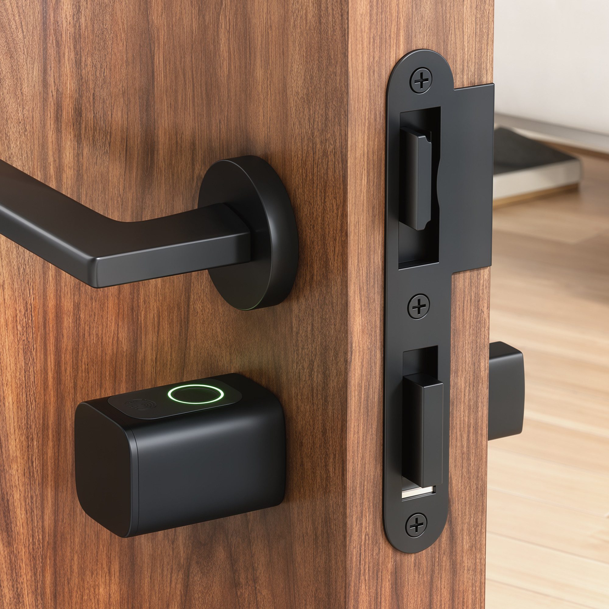 HOMCOM Smart-Home-Vorhängeschloss Elektronisches Türschloss Fingerabdruck Code APP RFID-Karte Schlüssel, Sicherheitsklasse nicht anwendbar, (Smart Lock, 1-tlg., 1x Smart-Türzylinder), 5-in-1 Entriegelung, Bluetooth, Not-USB