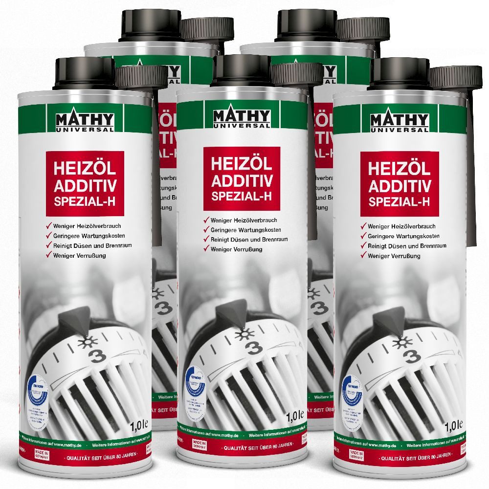 MATHY Öl-Additiv MATHY SPEZIAL-H Heizöl-Additiv 5 x 1,0l, 5,0 l, (5-St) Schützt das Heizölsystem, reinigt Düsen und Brennraum