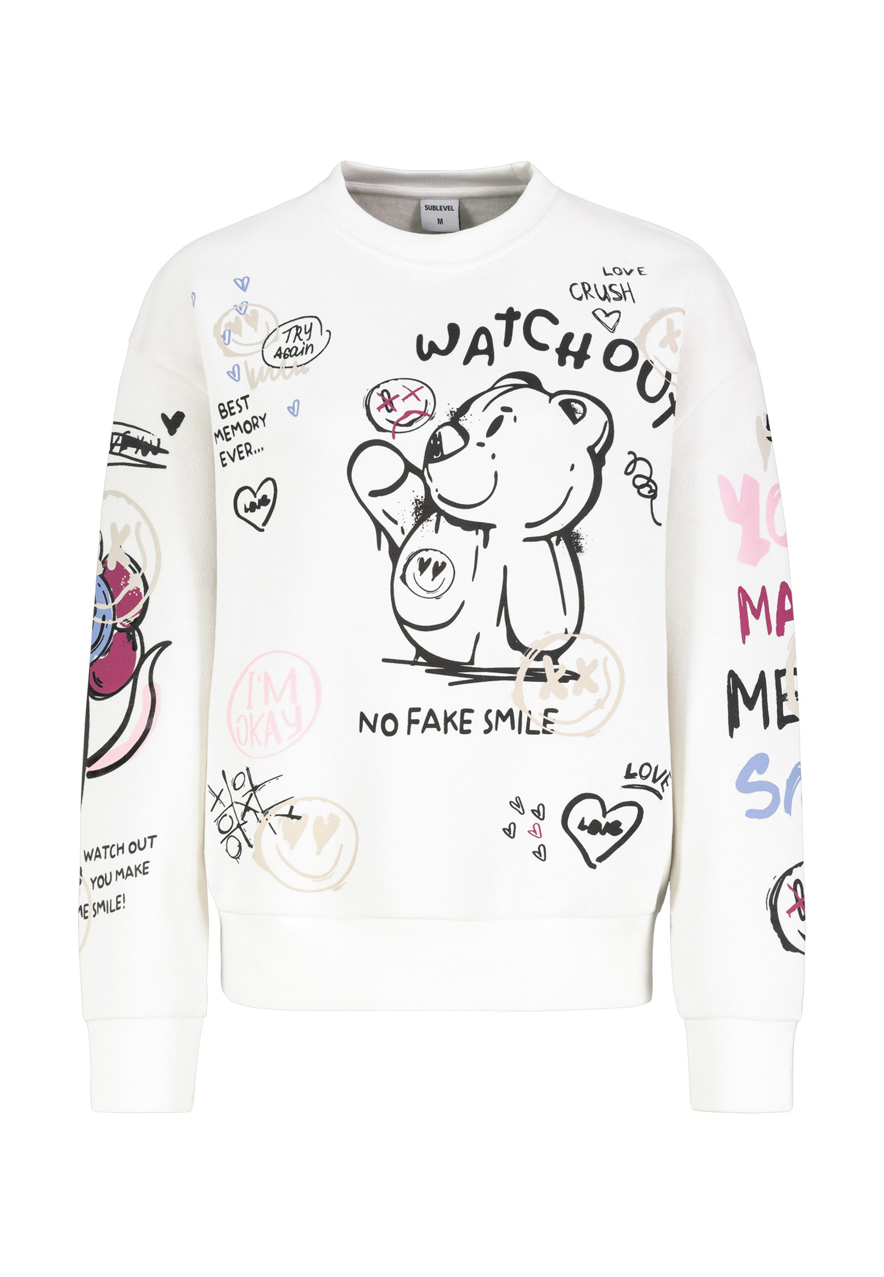 SUBLEVEL Sweatshirt Damen Пуловеры langarm im Alloverprint Sweater, Sweatpullover