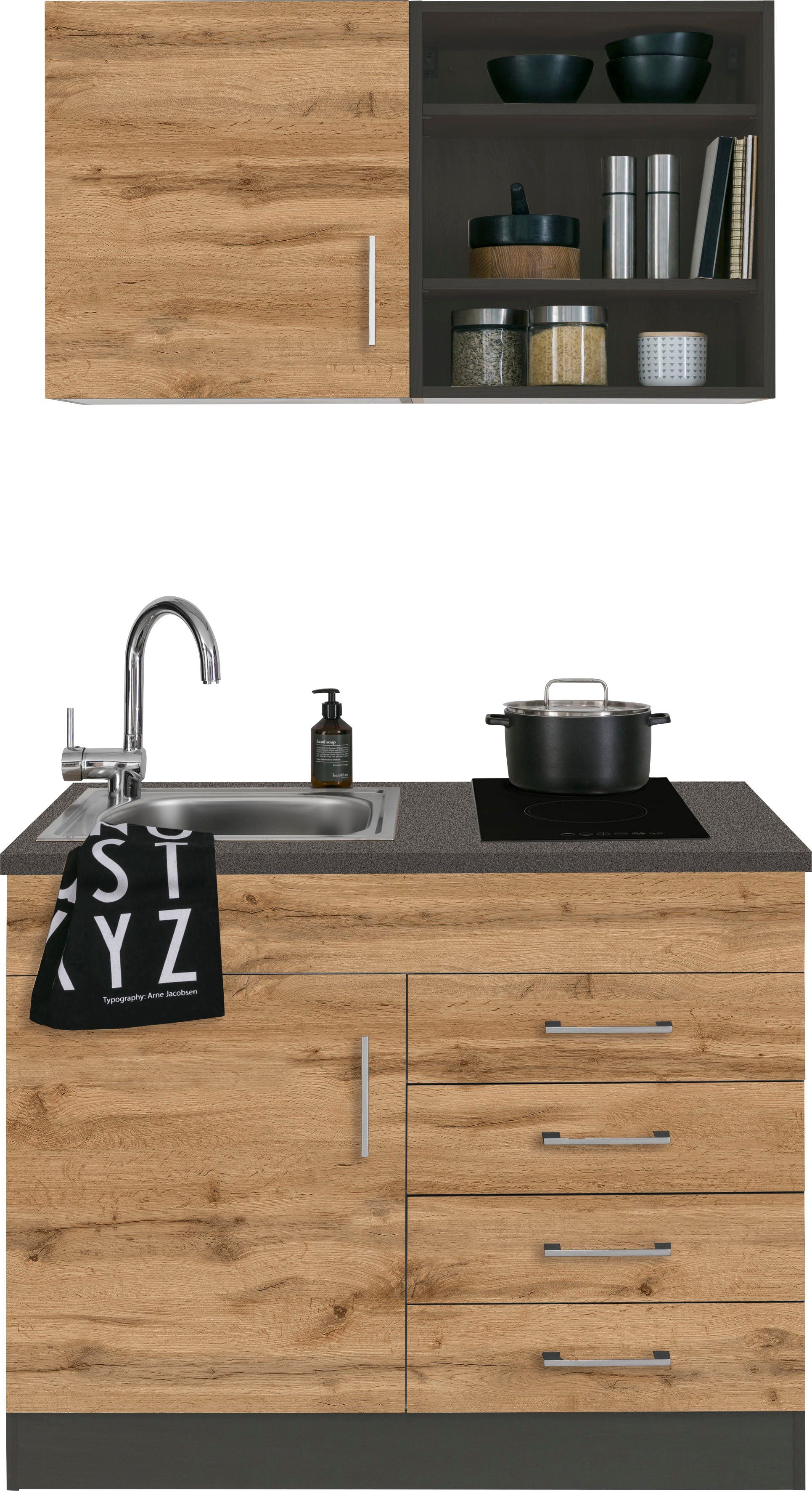 KOCHSTATION Pantryküche KS-Mali, Breite 100 cm, wahlweise mit E-Geräten günstig online kaufen