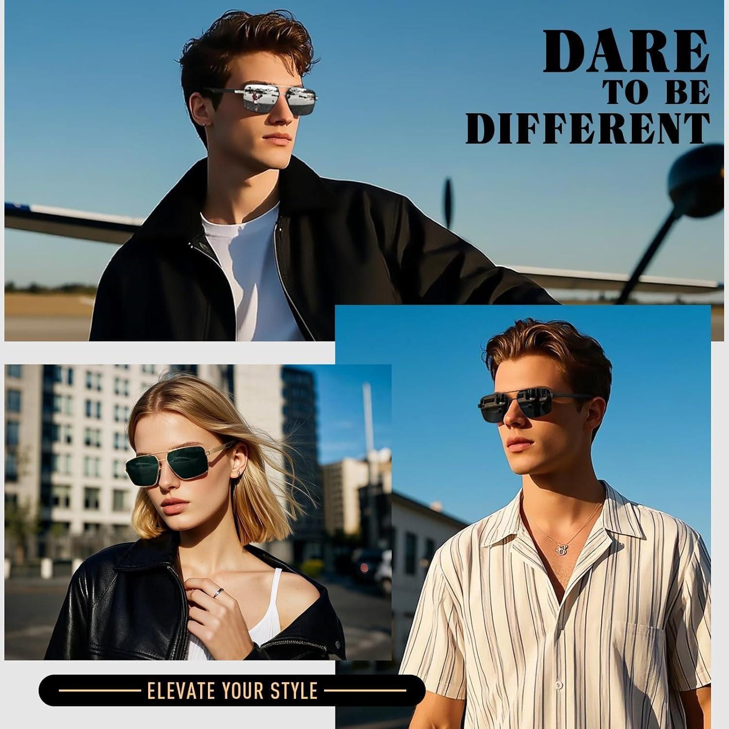 LuxusKollektion Pilotenbrille Pilotenbrille Herren Polarisiert Al-Mg UV400 Schutz mit Etui