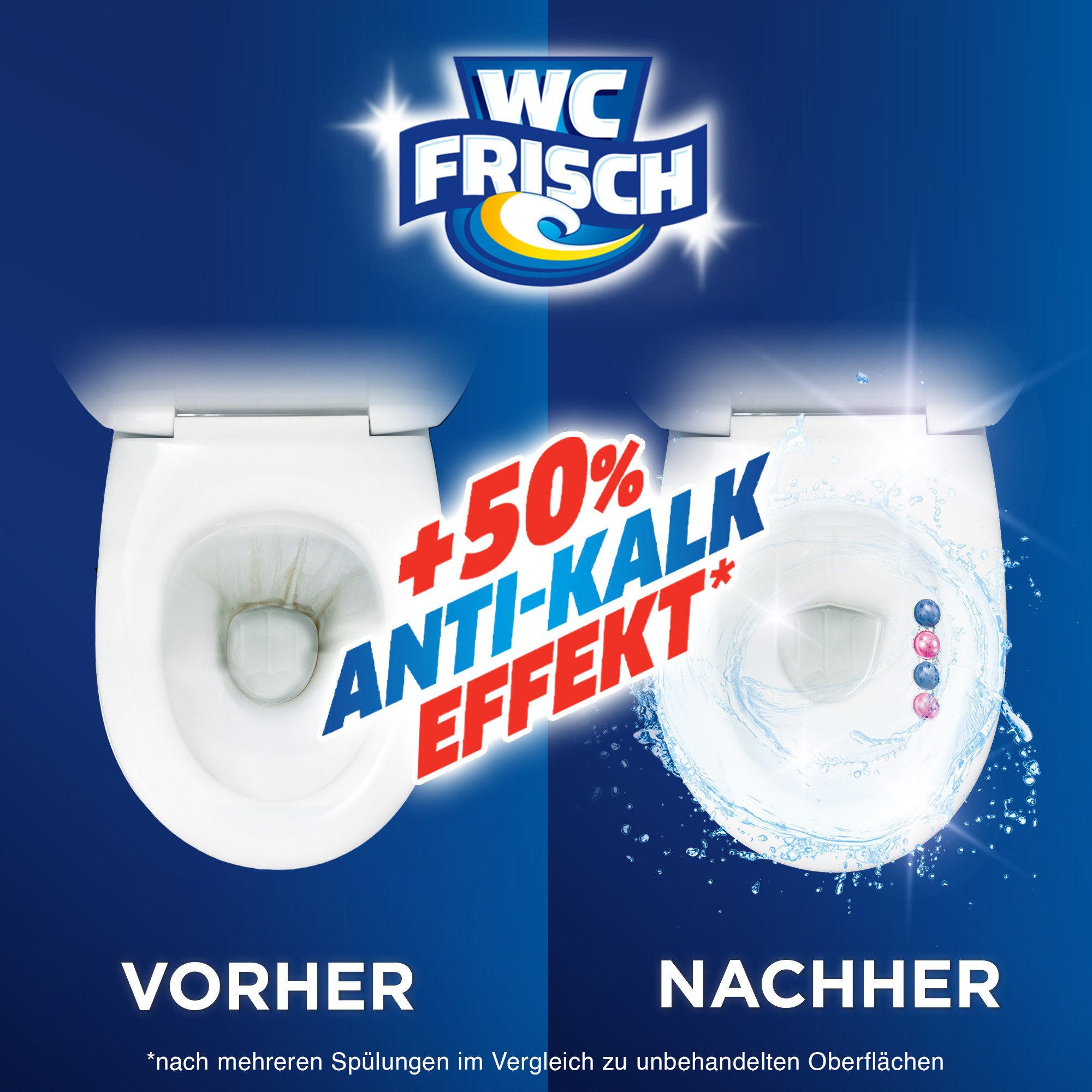 WC Frisch Kraft-Aktiv Duftspüler Blüten-Frische WC-Reiniger (1-St. mit +50% Anti-Kalk-Effekt für Extra Frische)