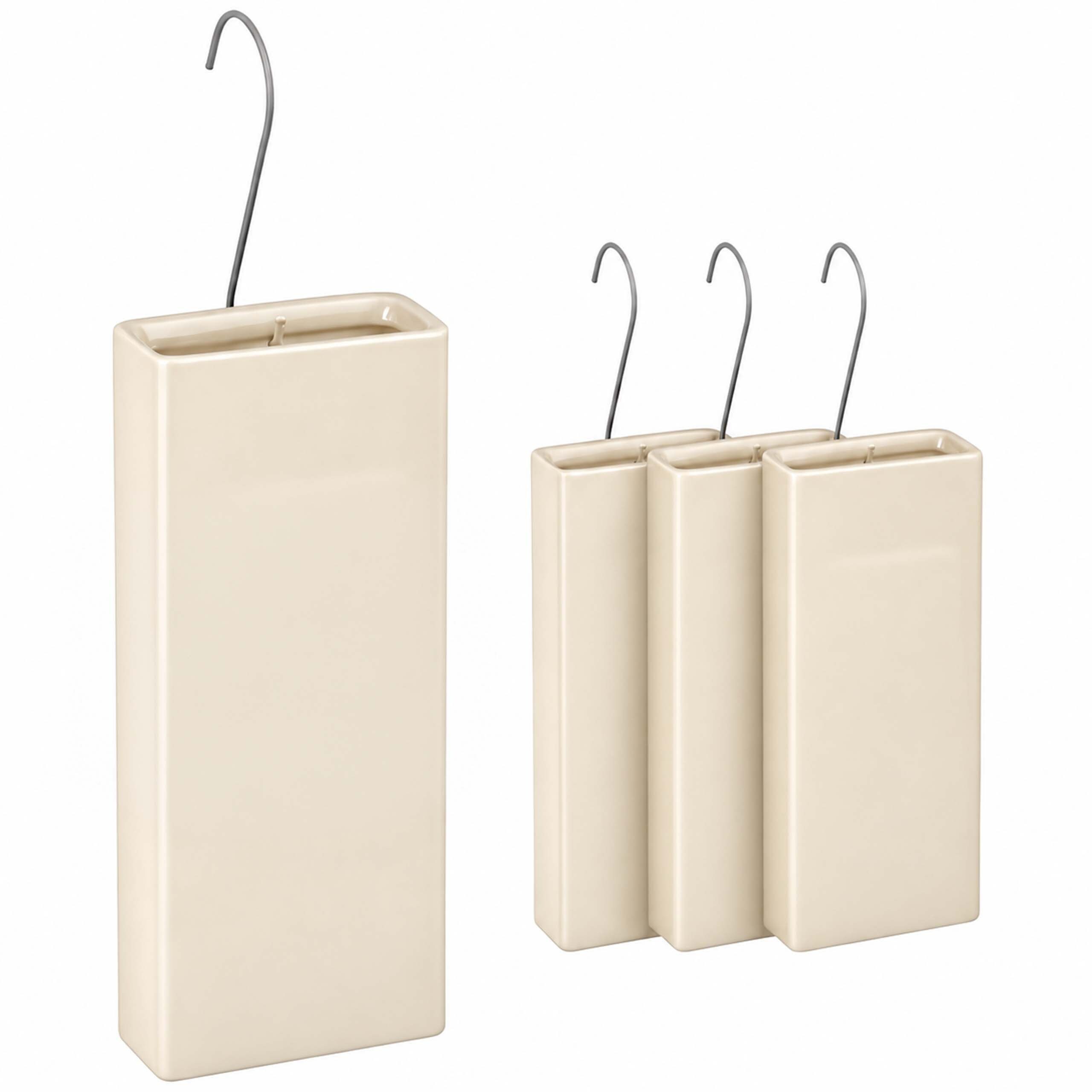 relaxdays Luftbefeuchter Heizung 4er Set, 0.4 l Wassertank, Beige