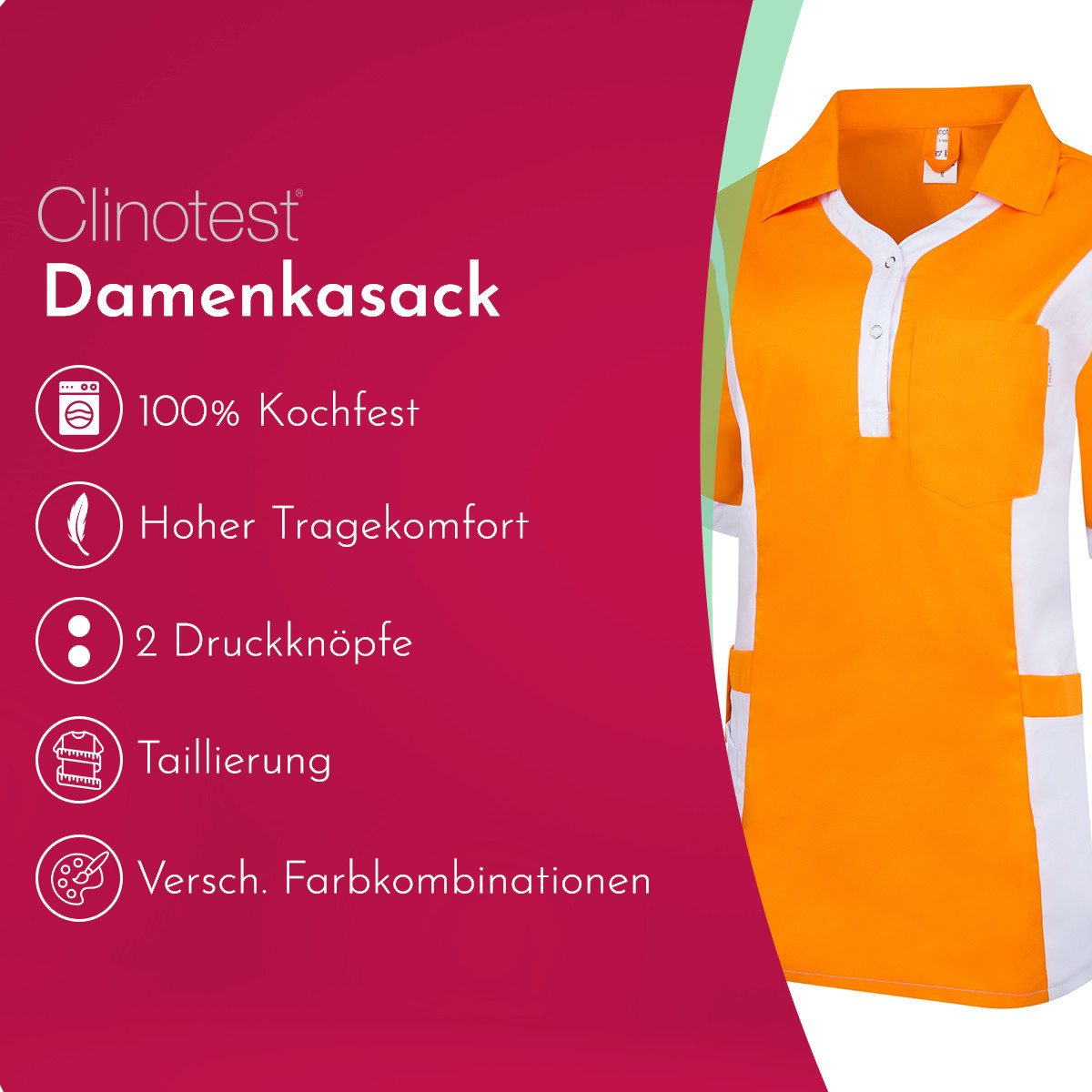 Clinotest Funktionsbluse Damenkasack "Julia", Schlupfkasack/Pflegekasack, v günstig online kaufen