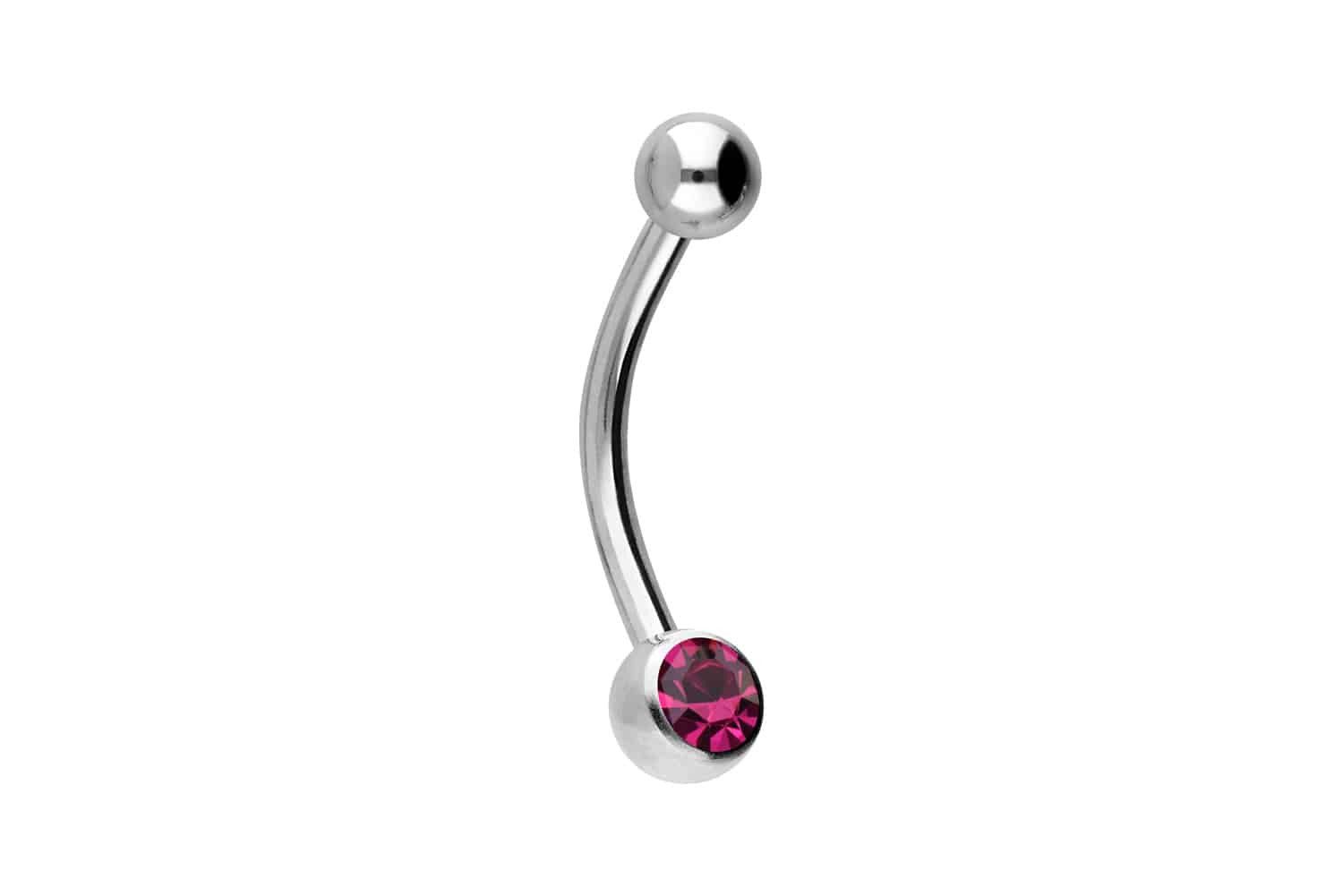 Bauchnabelpiercing Chirurgenstahl Mini Bananabell KRISTALL