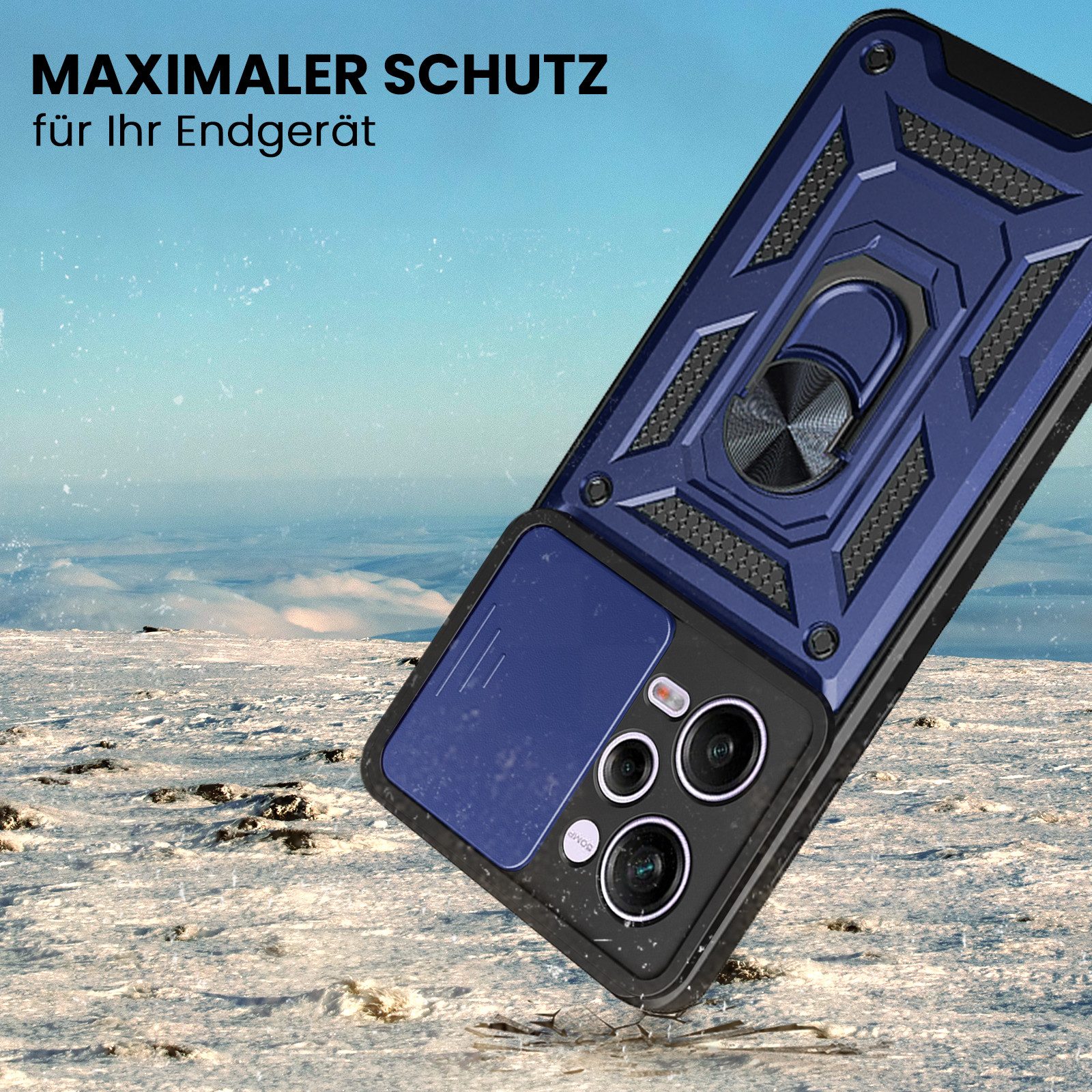 Tec-Expert Handyhülle Outdoor Cover Hülle für Xiaomi Redmi Note 12 Pro 5G 6.67 Zoll, 6.67", Premium Hülle mit Kameraschutz aus verstärktem Polycarbonat