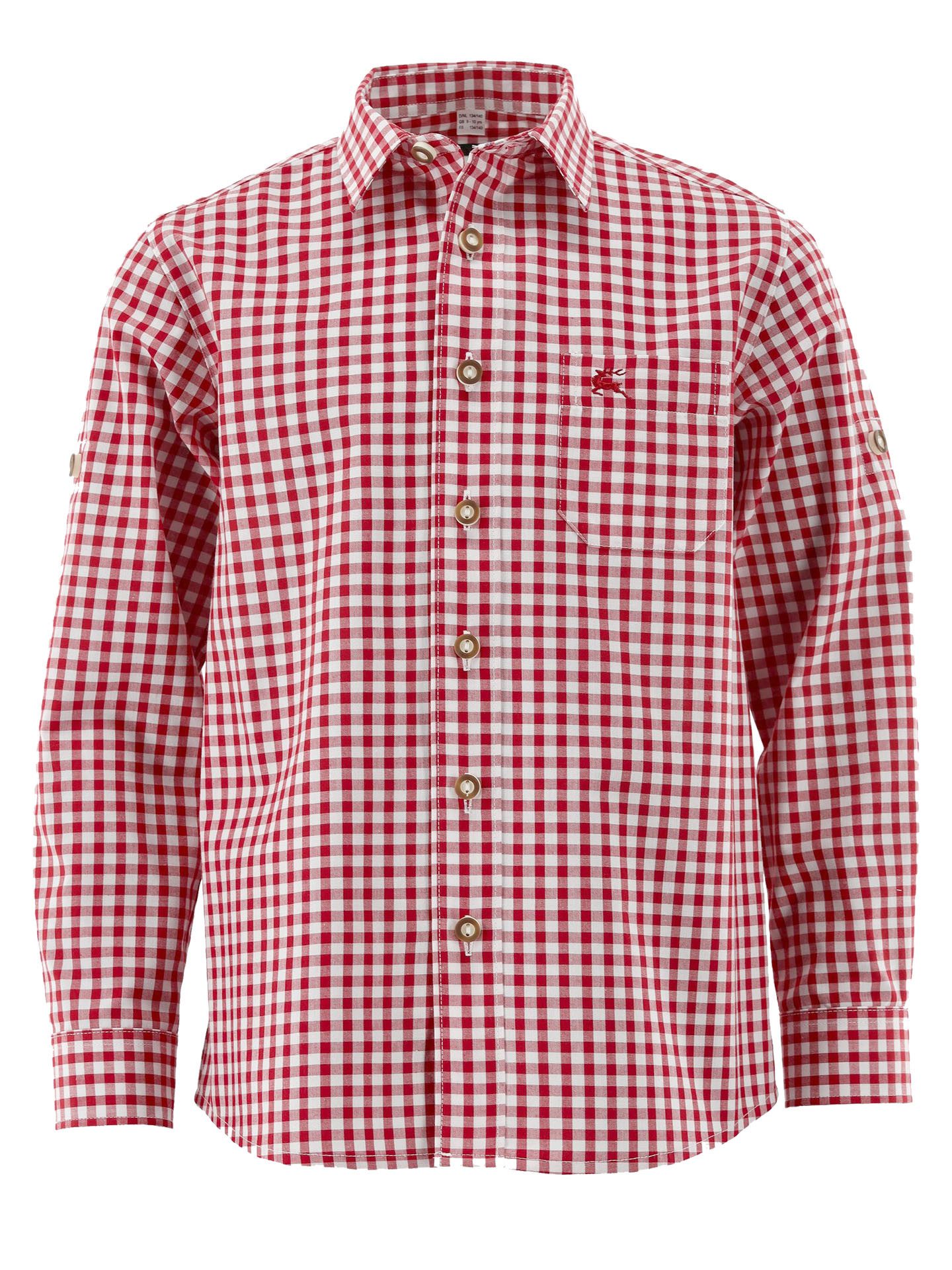 Moschen-Bayern Trachtenhemd Trachtenhemd Kinder Jungen Kinderhemd kariert Rot Baumwolle