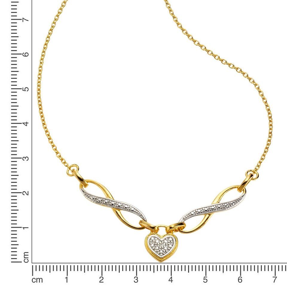 Firetti Collier Schmuck Geschenk Halsschmuck Halskette Ankerkette Infinity+Schleife, mit Diamant