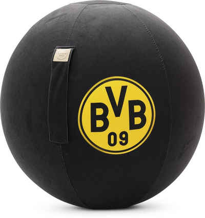 Magma Heimtex Sitzball Borussia Dortmund BVB VIP Fanartikel Größe 65 cm Ø in schwarz, BVB Logo