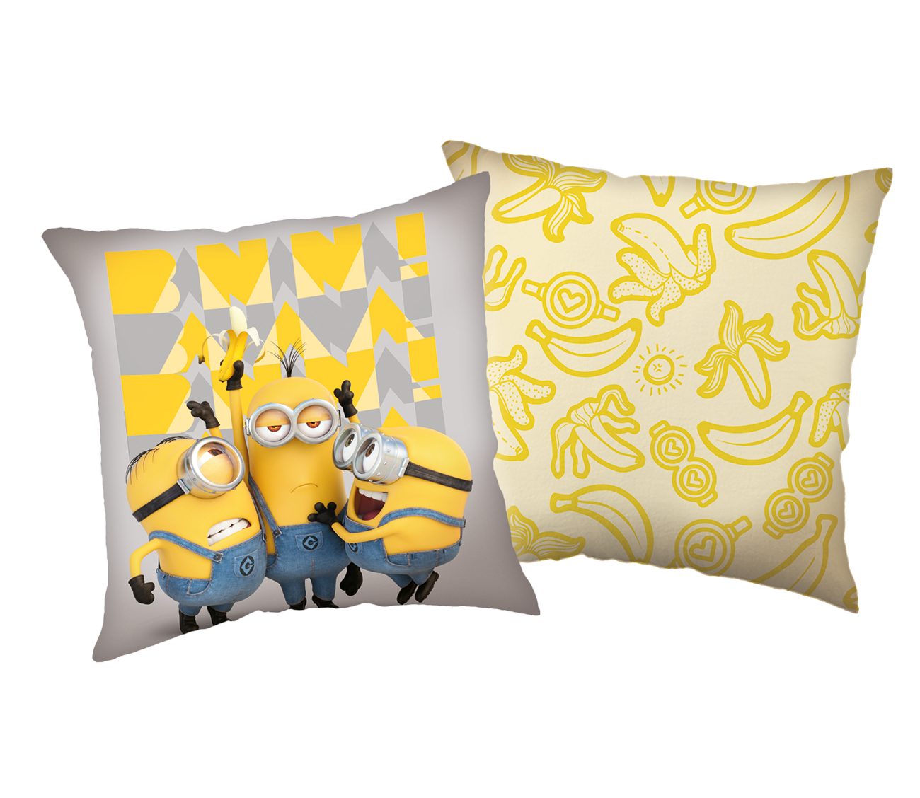 Jerry Fabrics Dekokissen Minions Crazy Mood Dekokissen Kissen 40x40 cm Banane Gelb