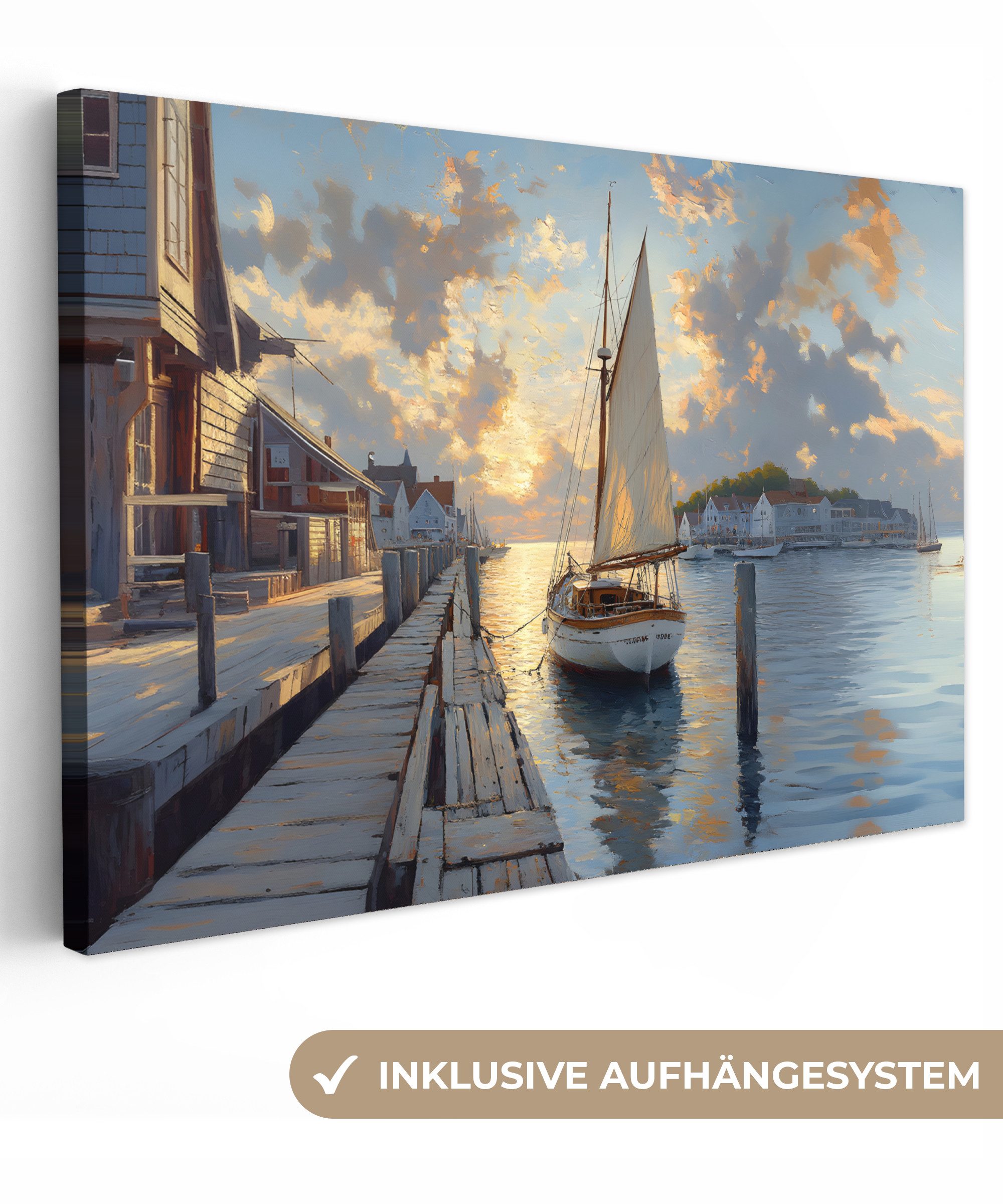 OneMillionCanvasses® Leinwandbild Segelboot - Sonne - günstig online kaufen