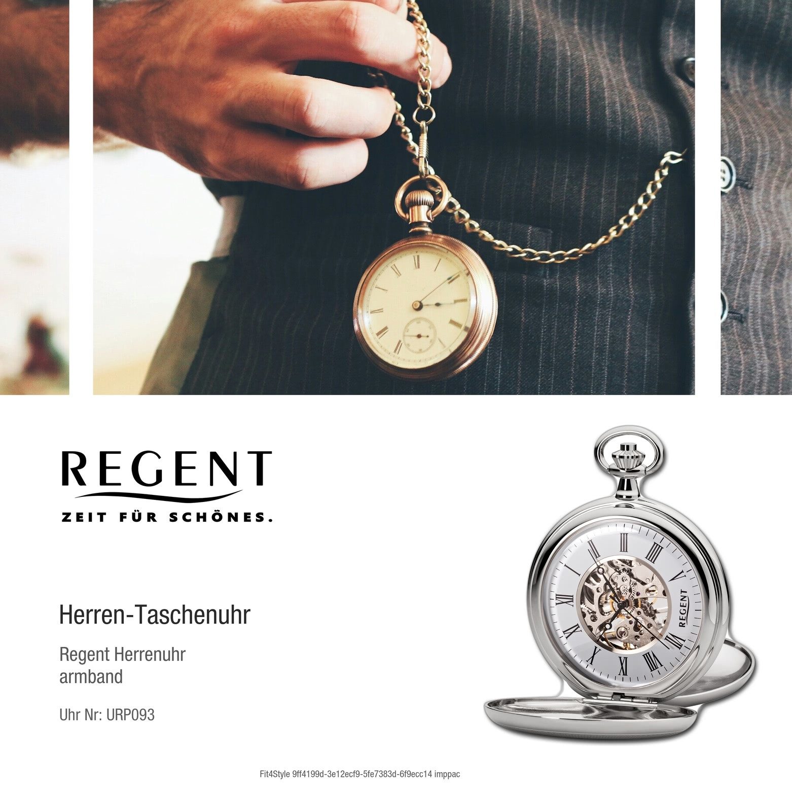 Regent Taschenuhr Regent Taschenuhr für Damen Herren P-36, (Analoguhr, Analoguhr), Herren Taschenuhr rund, extra groß (ca. 50mm), Metall verchromt