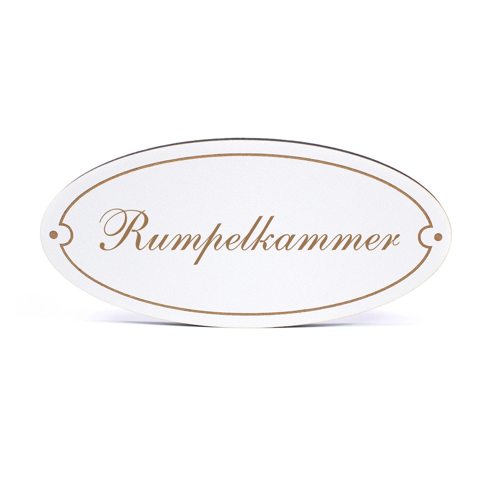 Hinweisschild Türschild Oval - Rumpelkammer - Schild 15 x 7 cm - Schilder Türschilde