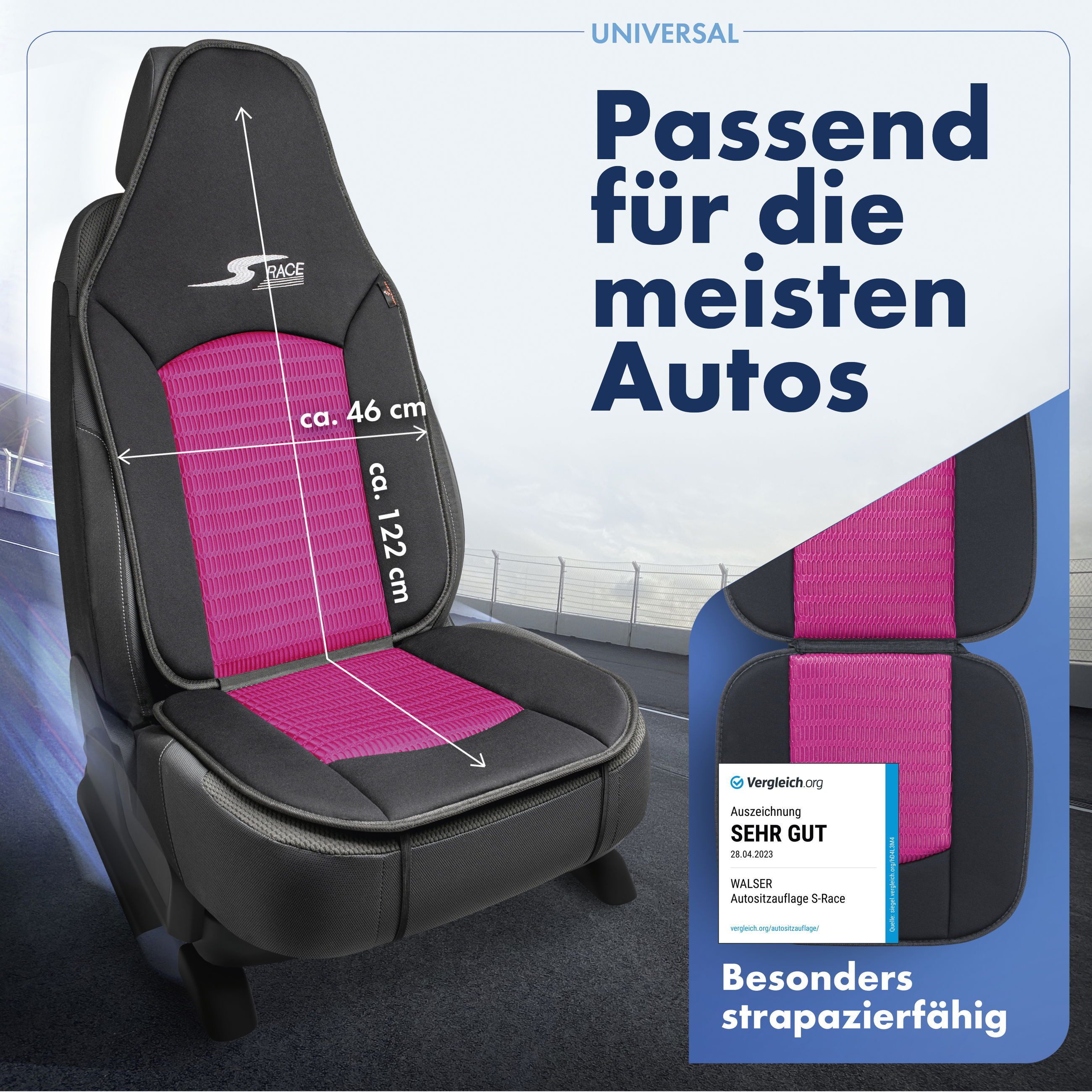 CarComfort Autositzauflage Sitzaufleger S-Race Pilotensit, 1 Stück, 1-tlg.