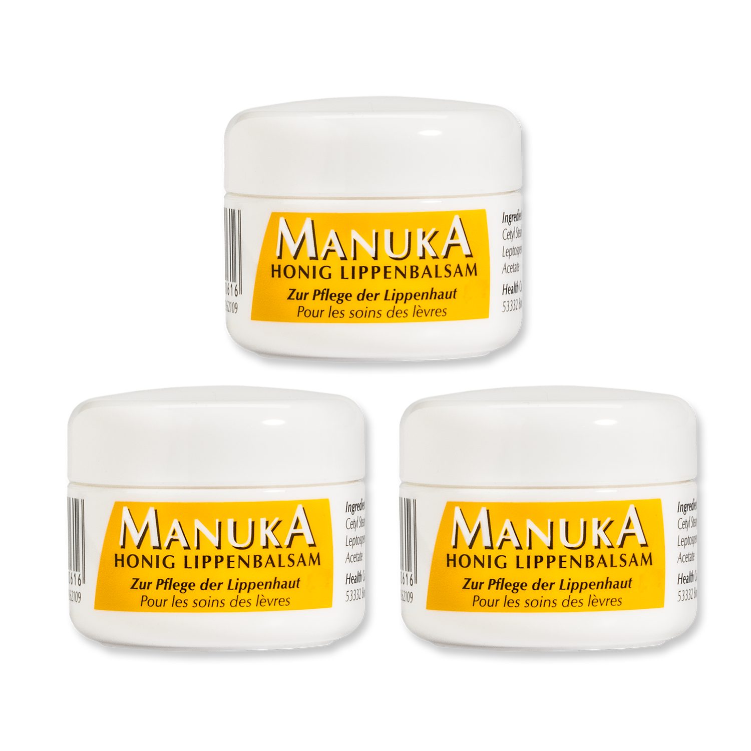 HC PRODUCTS Lippenbalsam Manuka Honig - natürliche Lippenpflege mit Bio-Bienenwachs, Pflegt trockene & spröde Lippen, spendet langanhaltende Feuchtigkeit