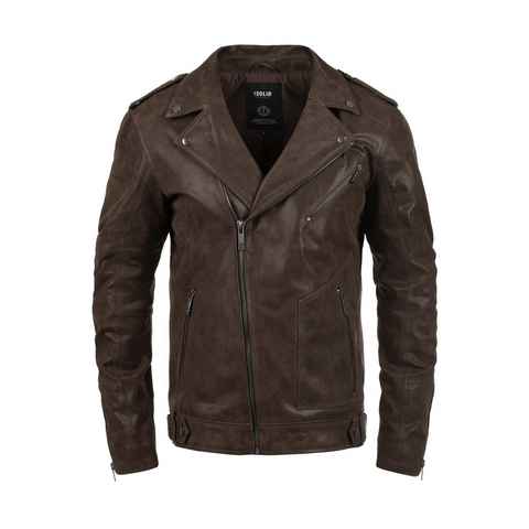 !Solid Bikerjacke SDMash Lederjacke mit asymmetrischem Reißverschluss