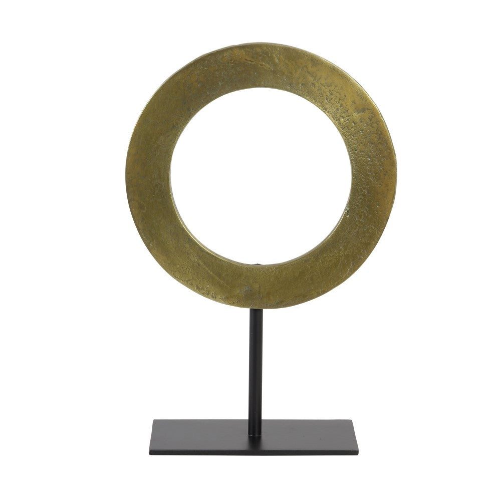 Dirk Davids Leuchten GmbH Ornament Ornament Skulptur Kreis in Metall Gold Höhe 39cm