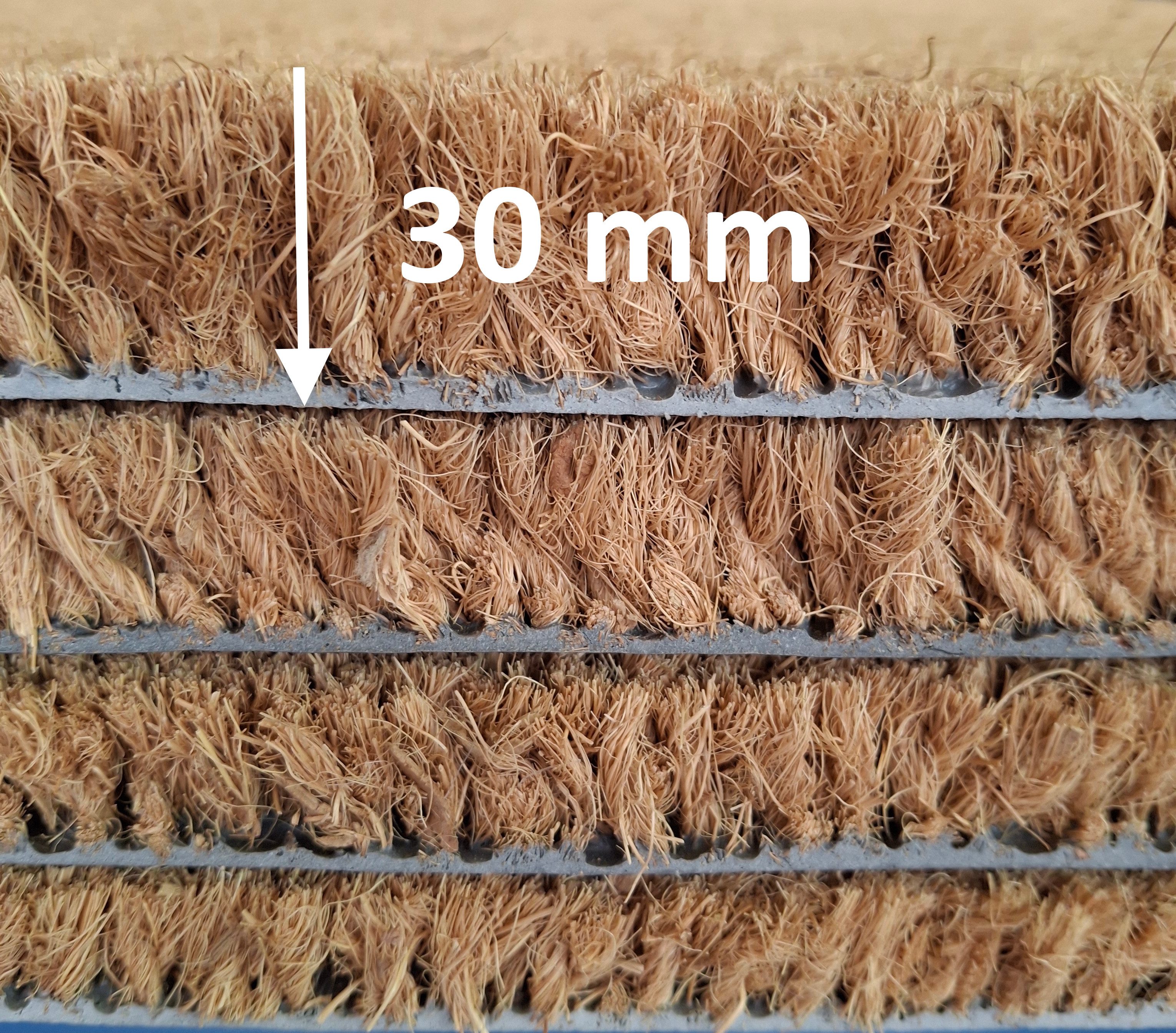 Mertex Fußmatte Fußmatte Kokos Läufer Meterware Naturprodukt, rutschfest, zuschneidbar