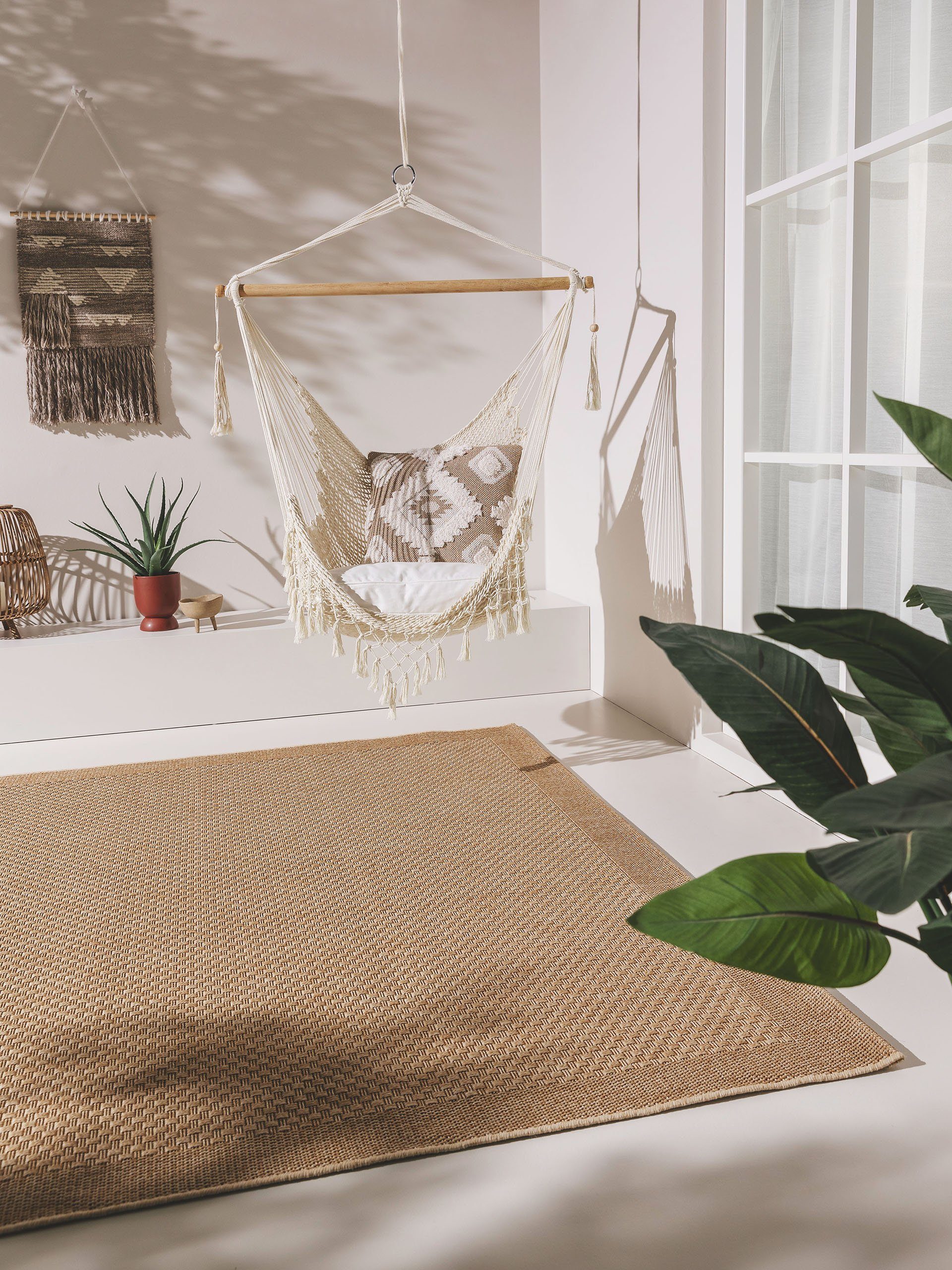 Outdoorteppich Naoto, benuta, 6  Berber, beige Ethno-Style, mm, Wohnzimmer Kunstfaser, Höhe: rechteckig