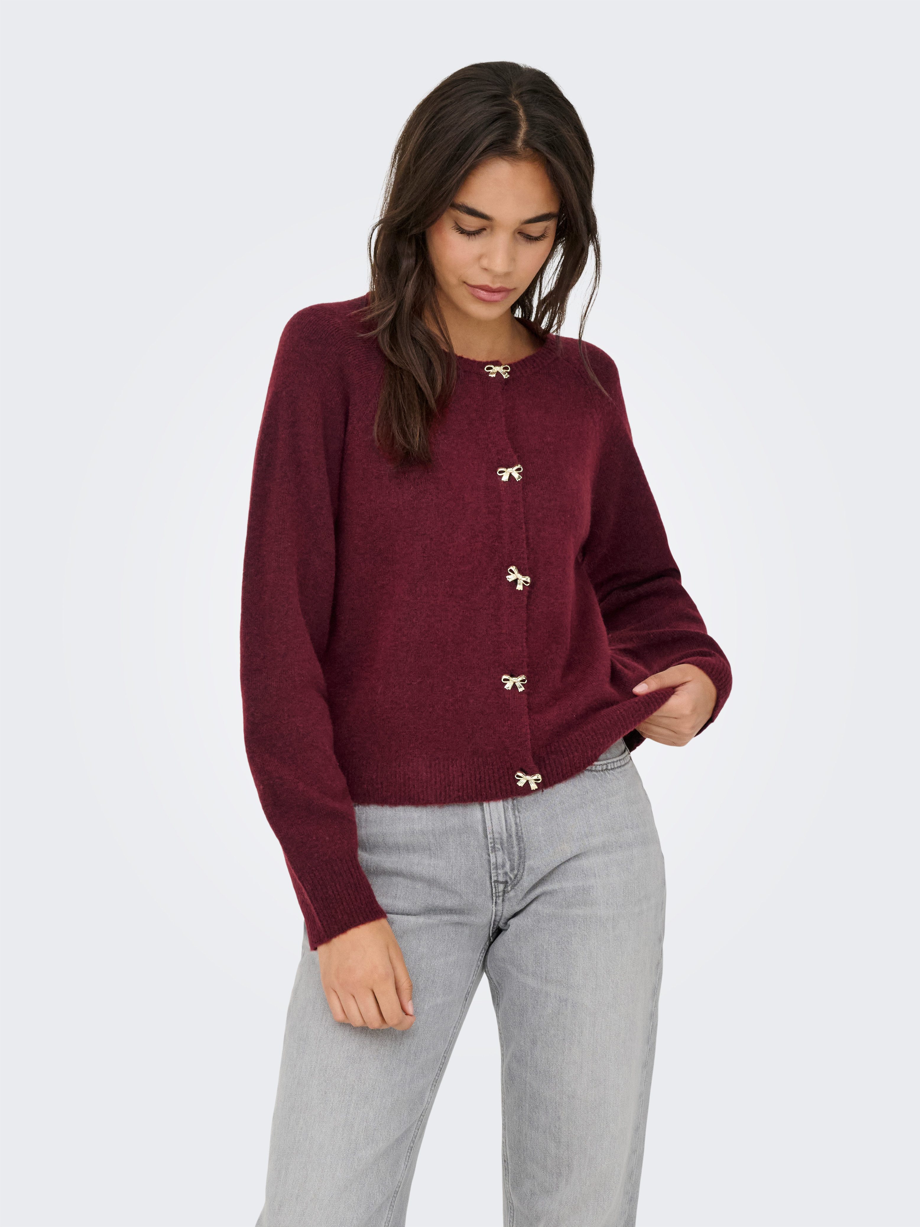 ONLY Strickjacke ONLTORINO LS BUTTON O-NECK günstig online kaufen