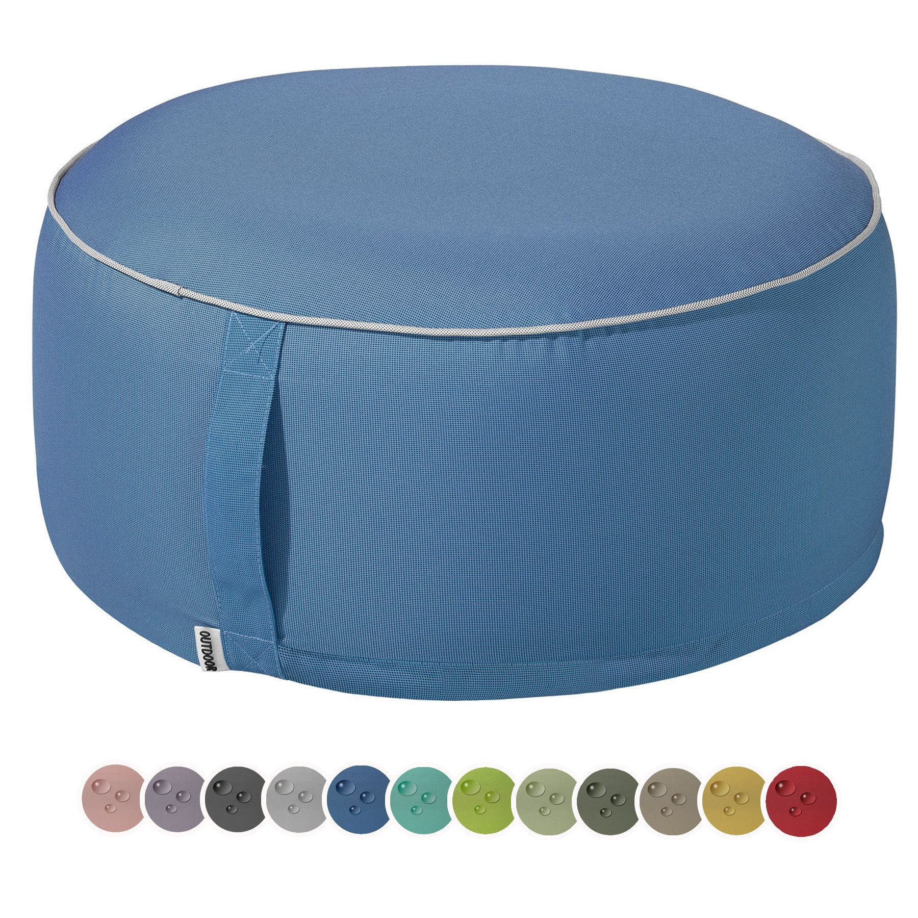 heimtexland Sitzkissen Outdoor Pouf Bodenkissen Garten Lounge Deko Hocker, schmutz-/wasserabweisend I UV-beständig I waschbar