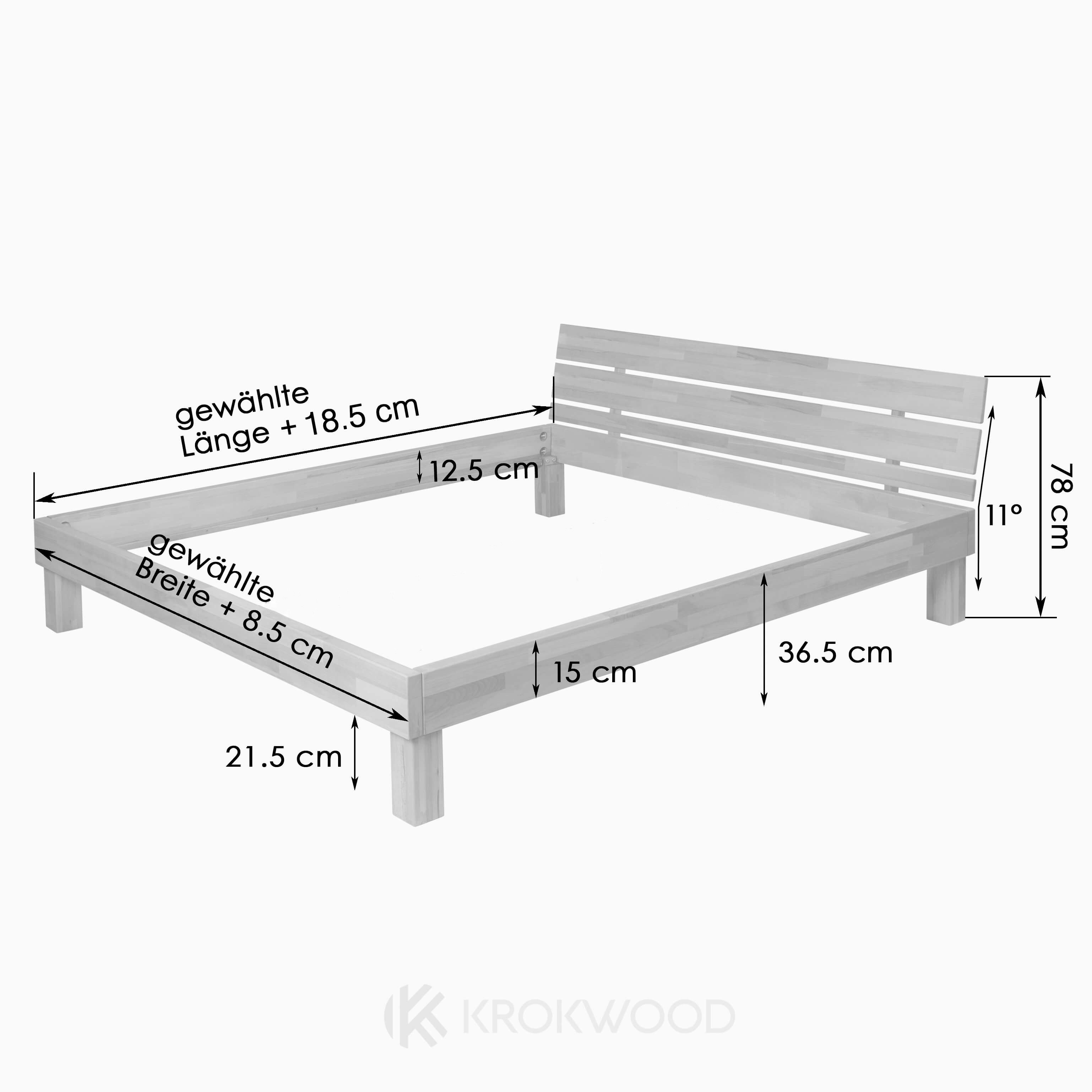 Krok Wood Massivholzbett Valetta in Buche günstig online kaufen