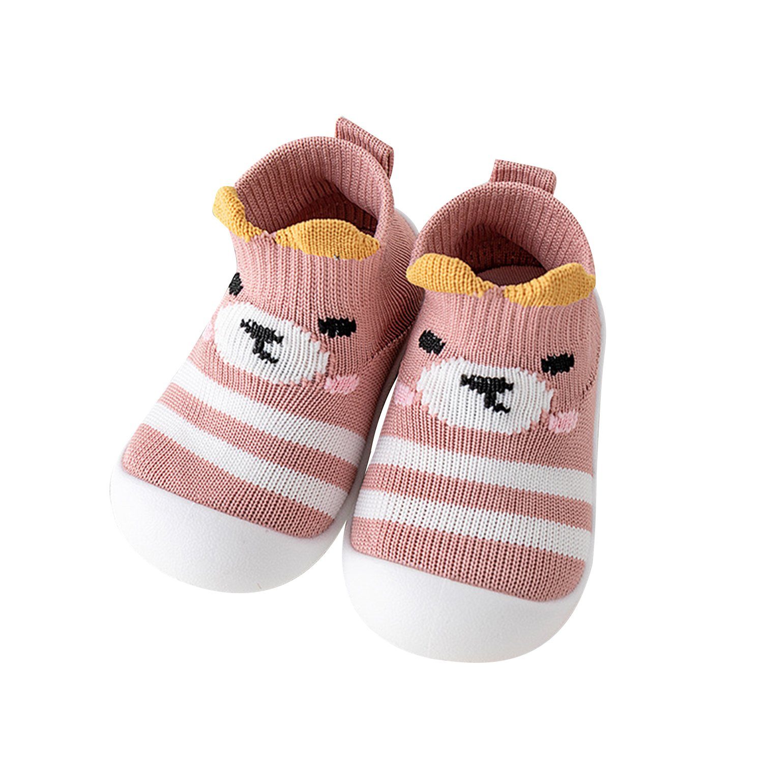 Daisred Weiche Baby Hausschuhe Baumwolle Neugeborene Krabbelschuh Rosa | Krabbelschuhe