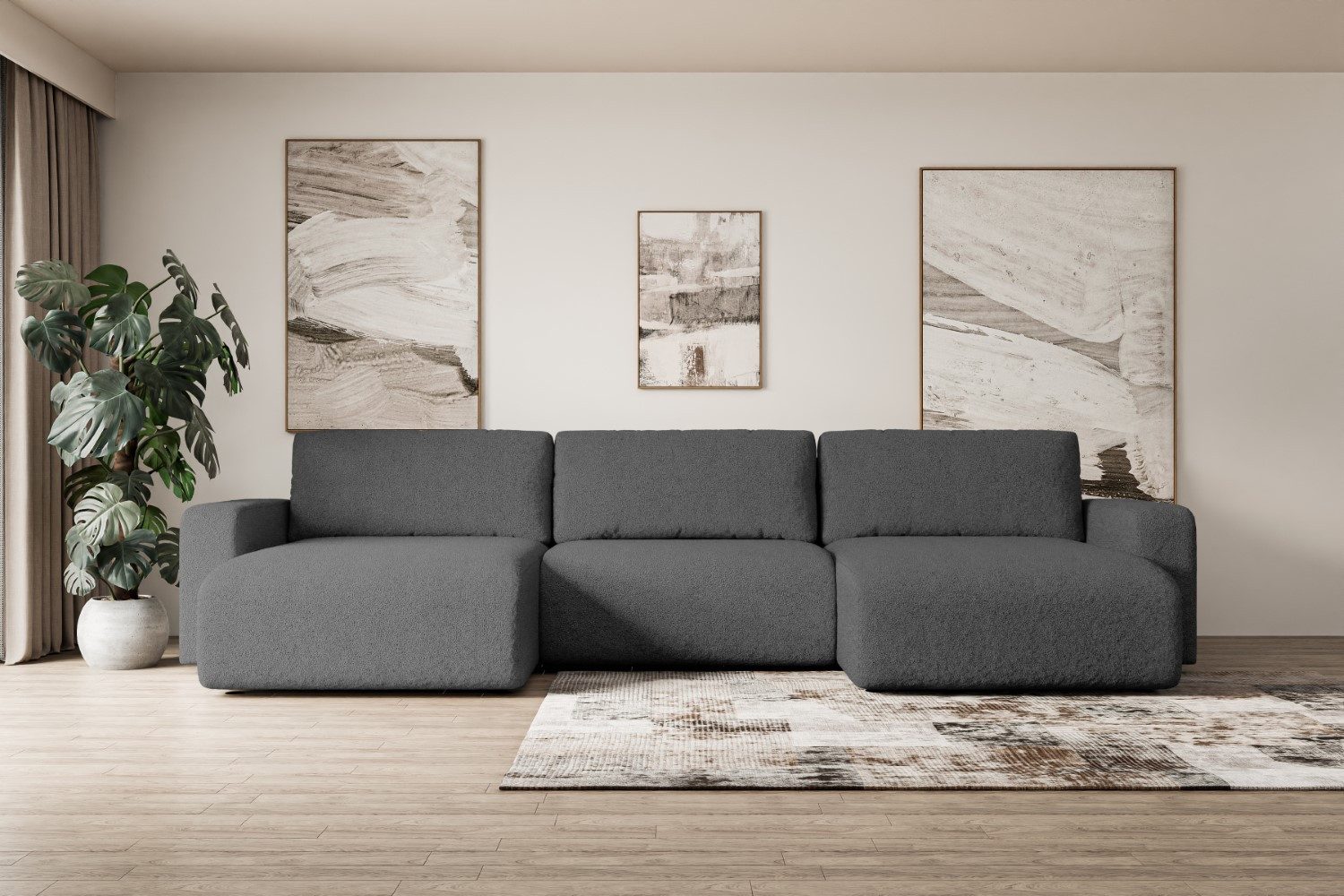 ALTDECOR Wohnlandschaft KLEEA-U, Couch mit Schlaffunktion, günstig online kaufen