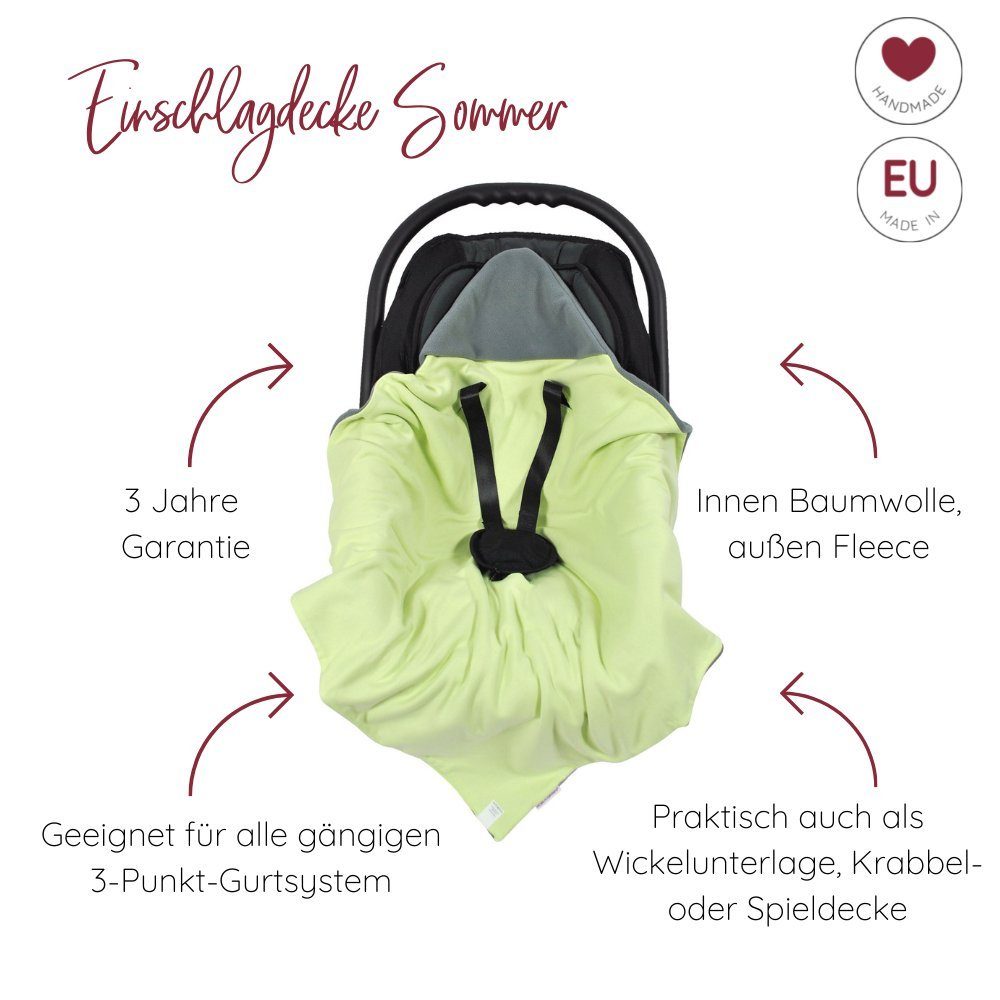 Einschlagdecke Babyschalendecke Babyschale Fußsack 3 für die Punkt HOBEA-Germany, für beere/Streifen Babyschale Sommer