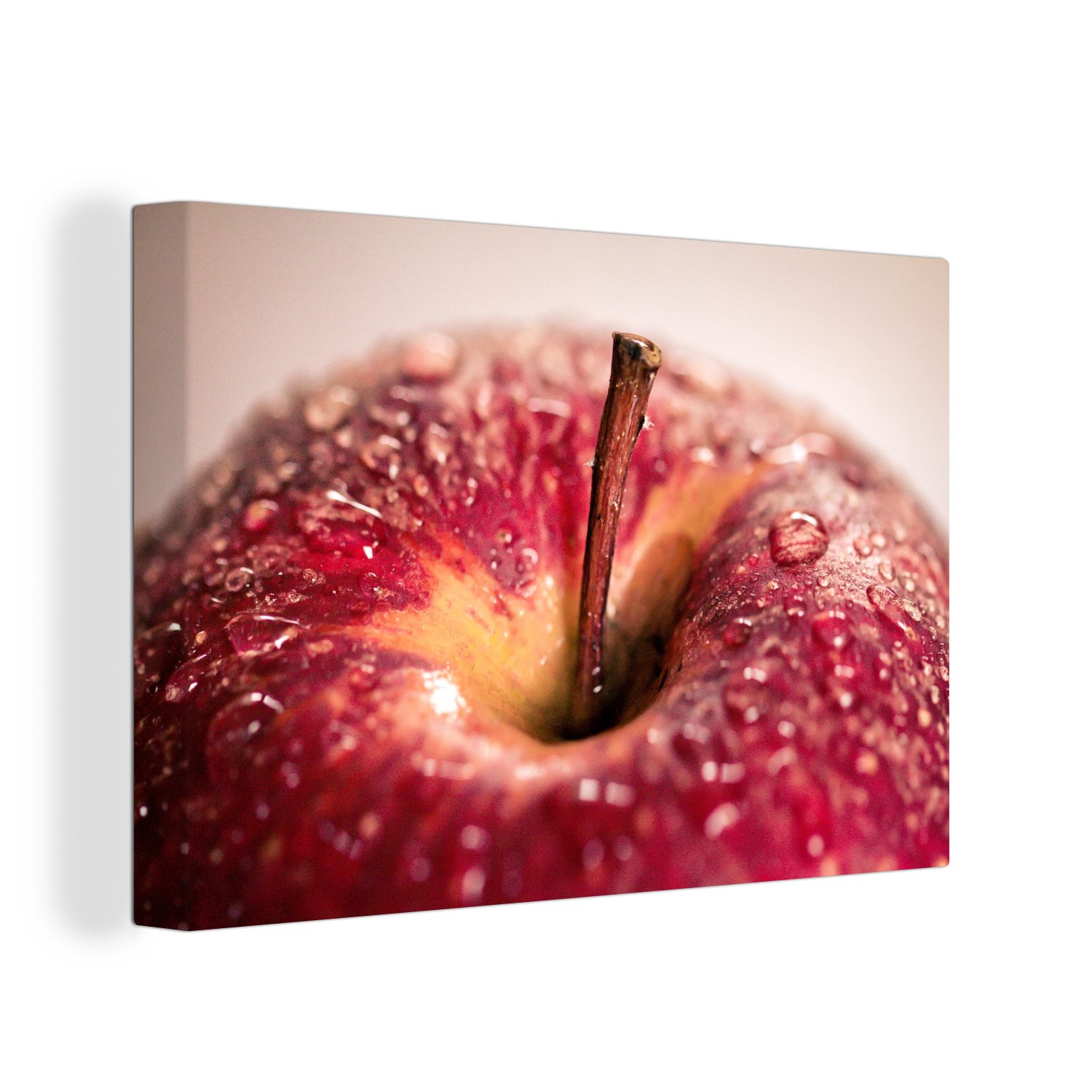 OneMillionCanvasses® Leinwandbild Obst - Apfel - Wasser, (1 St), Wandbild Leinwandbilder, Aufhängefertig, Wanddeko, 30x20 cm
