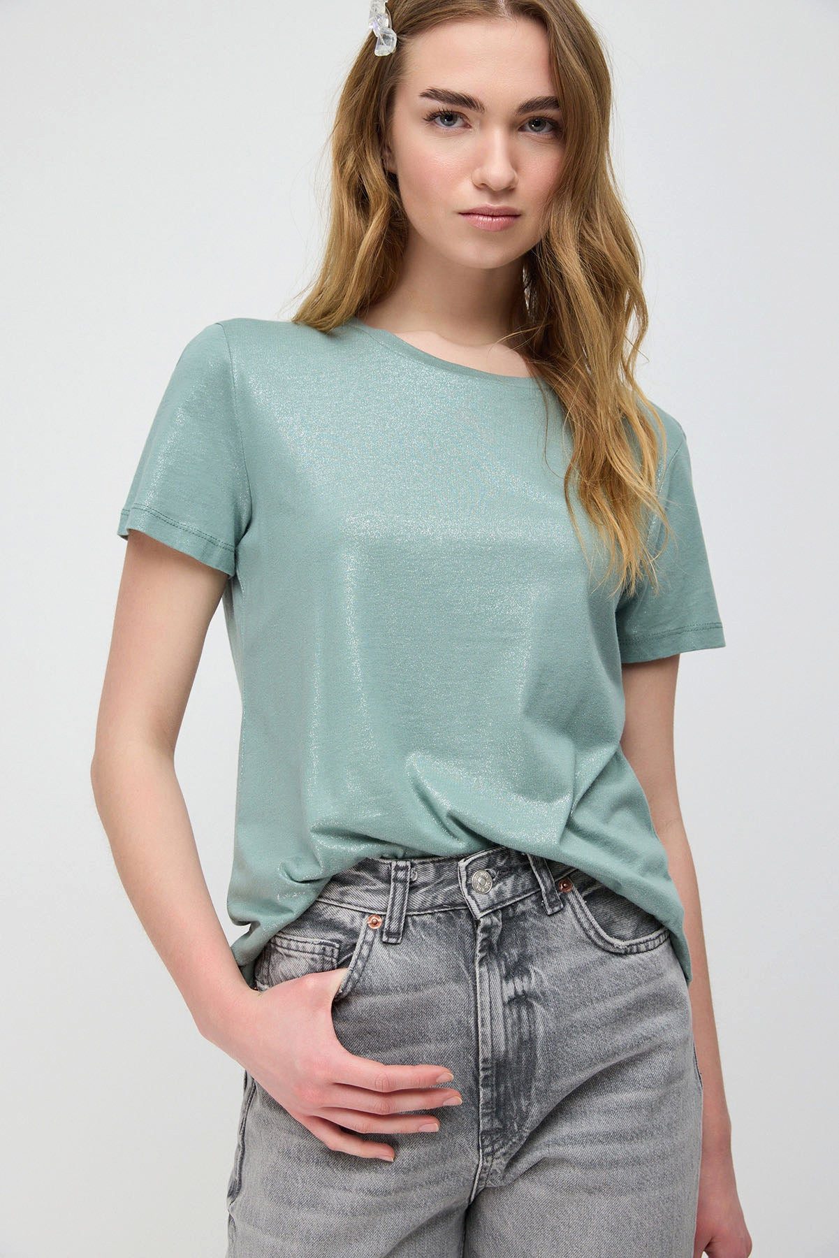 T-Shirt Basic-T-Shirt mit Rundhalsausschnitt