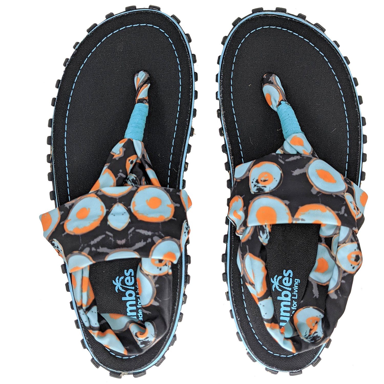 Gumbies Slingbacks in Navy Spots Riemchensandalette aus recycelten Materialien hergestellt, stabile Gummisole