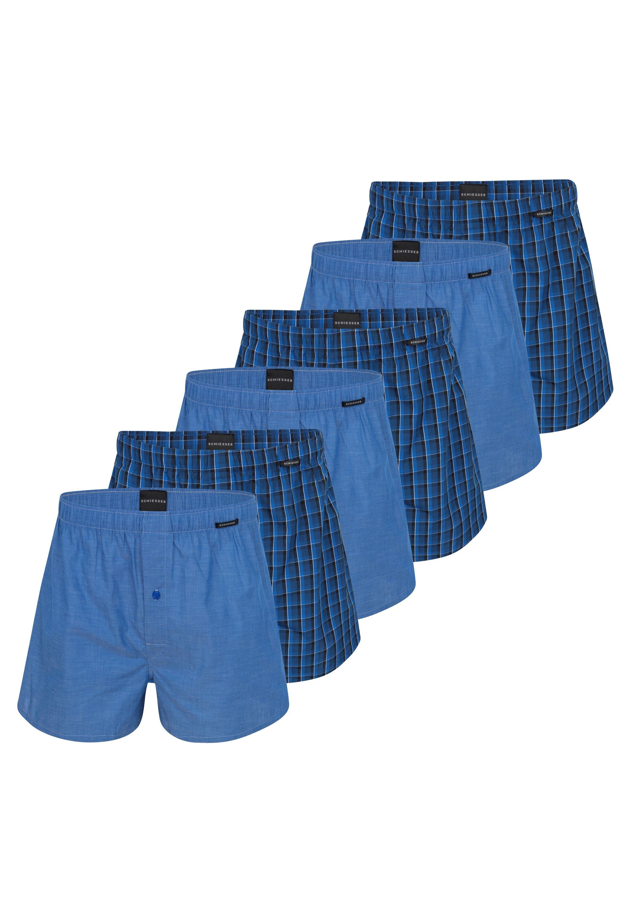 Schiesser Boxershorts 6er Pack Web (Spar-Set, 6-St) Boxershorts - Baumwolle günstig online kaufen