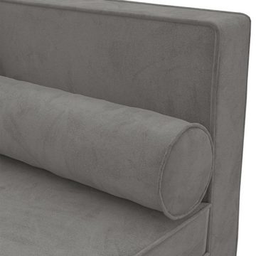 vidaXL Sofa Chaiselongue mit Kissen und Nackenrolle Hellgrau Samt