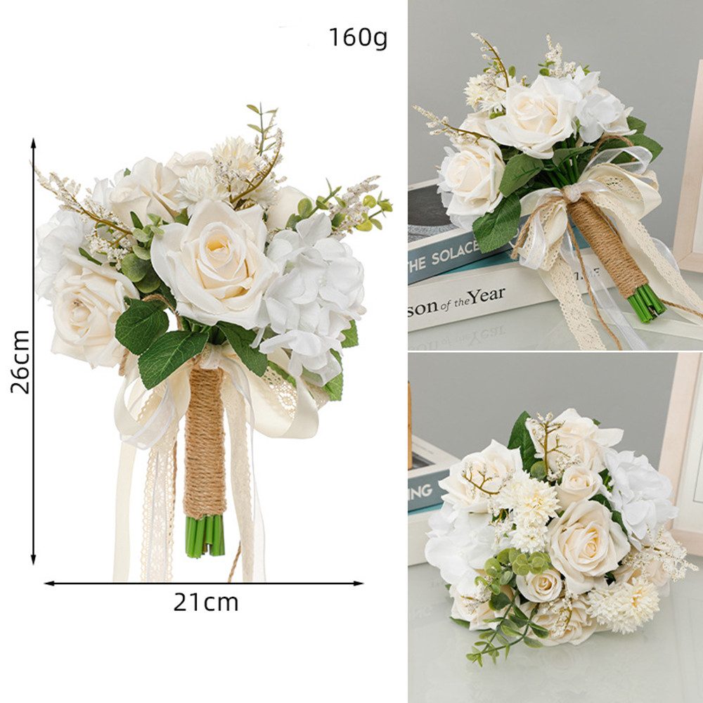 Kunstblumenstrauß Brautsträuße, künstliche Rosen, Handgefertigt, Romantisch günstig online kaufen